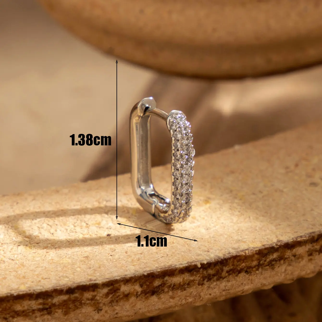 1 Piece Simple Series Classic Copper Gold Color Material Zircon Women's Hoop Earrings h5 