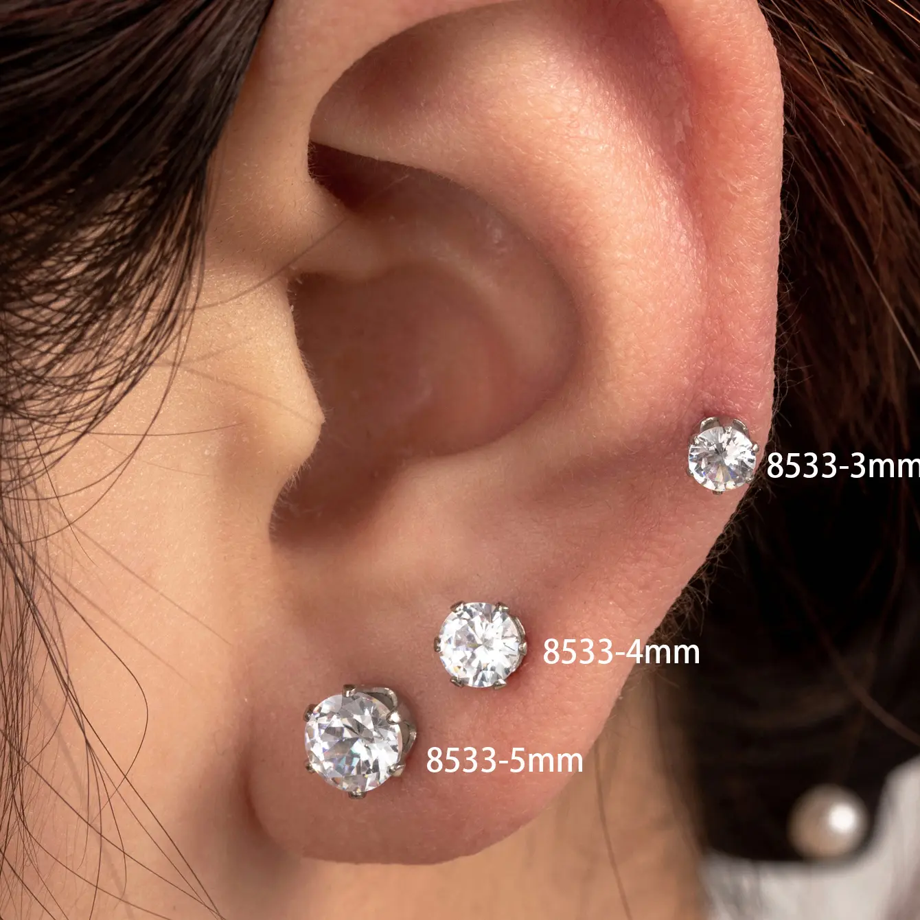 1 Piece Simple Series Simple Geometric Titanium Steel Gold Color Material Zircon Women's Stud Earrings h5 Picture2