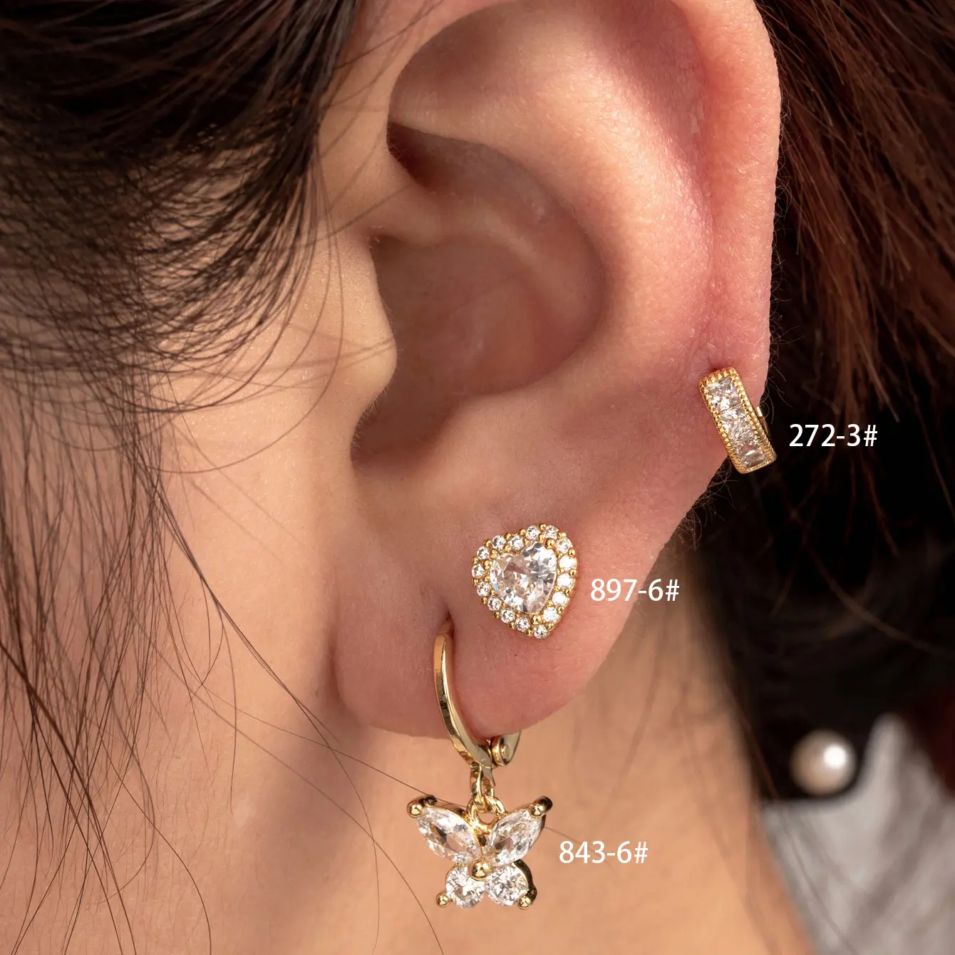 1 Piece Simple Series Copper No Plating Material Zircon Women's Hoop Earrings Picture2