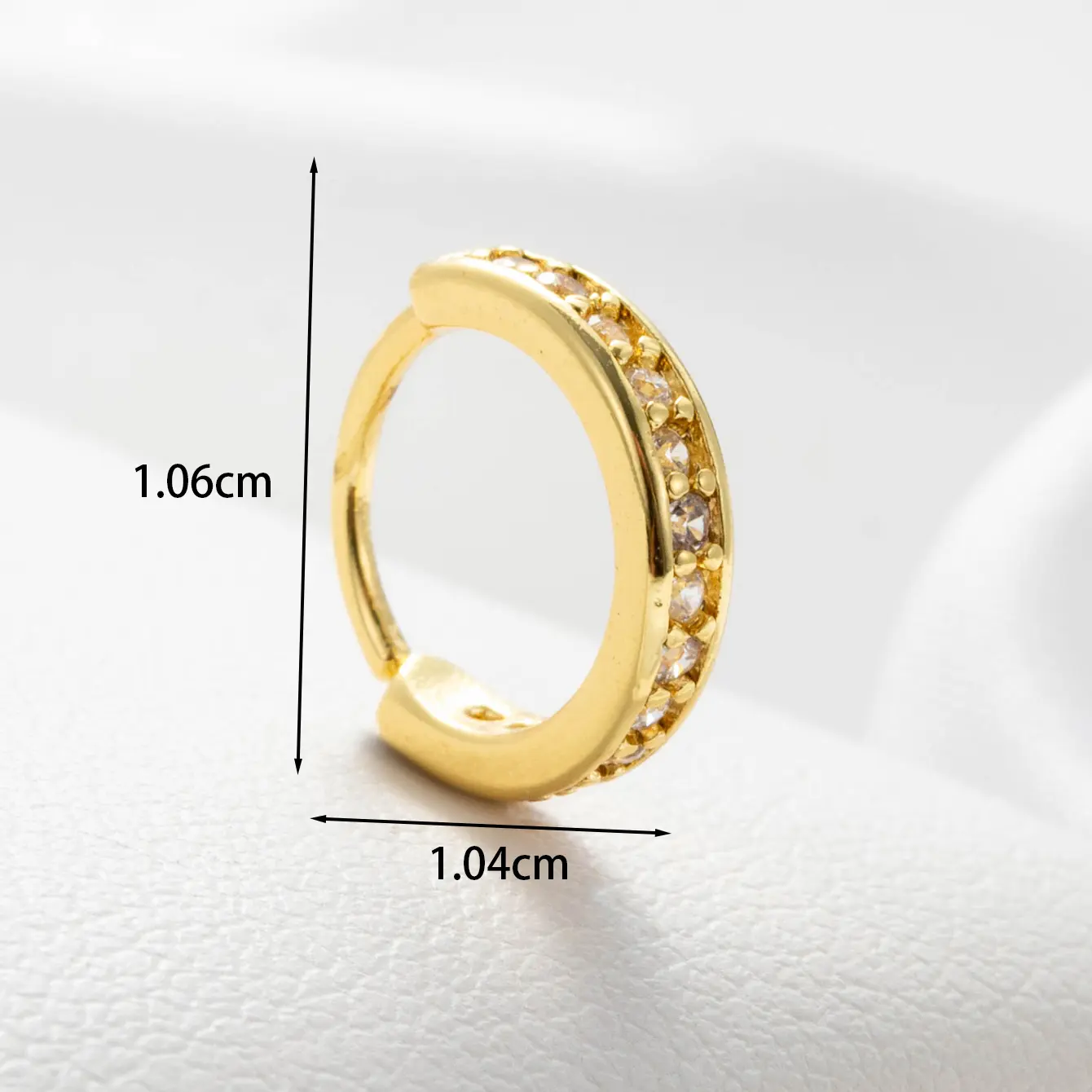 1 Piece Simple Series Copper Gold Color Material Zircon Women's Hoop Earrings h5 