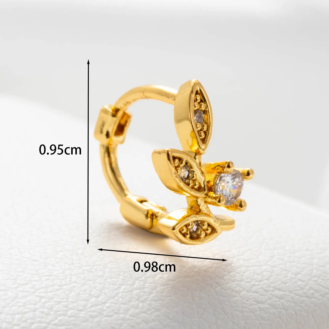 1 Piece Simple Series Simple Geometric Copper Gold Color Material Zircon Women's Hoop Earrings h5 