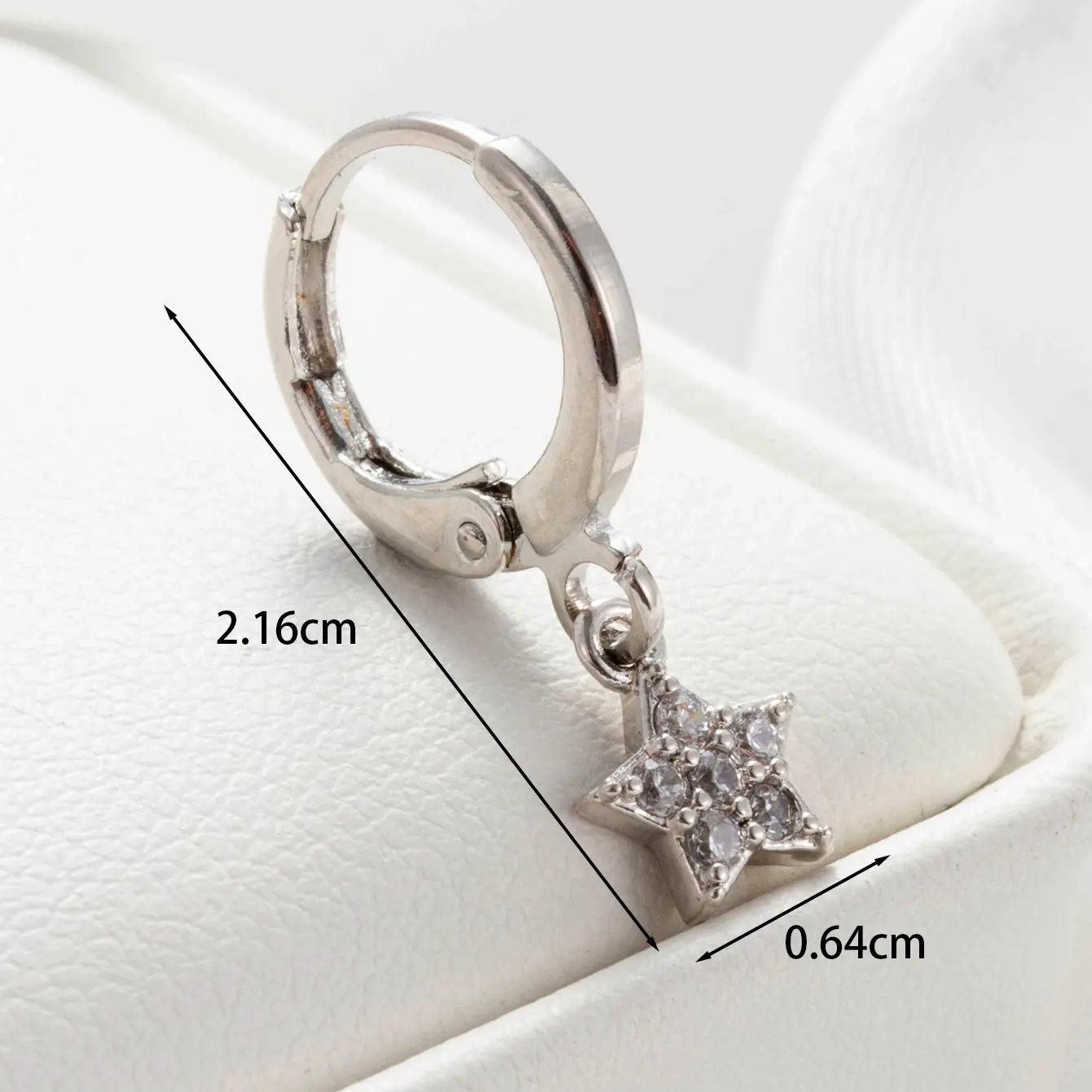 1 Piece Simple Series Simple Star Copper Silver Color Material Zircon Women's Dangle Earrings 