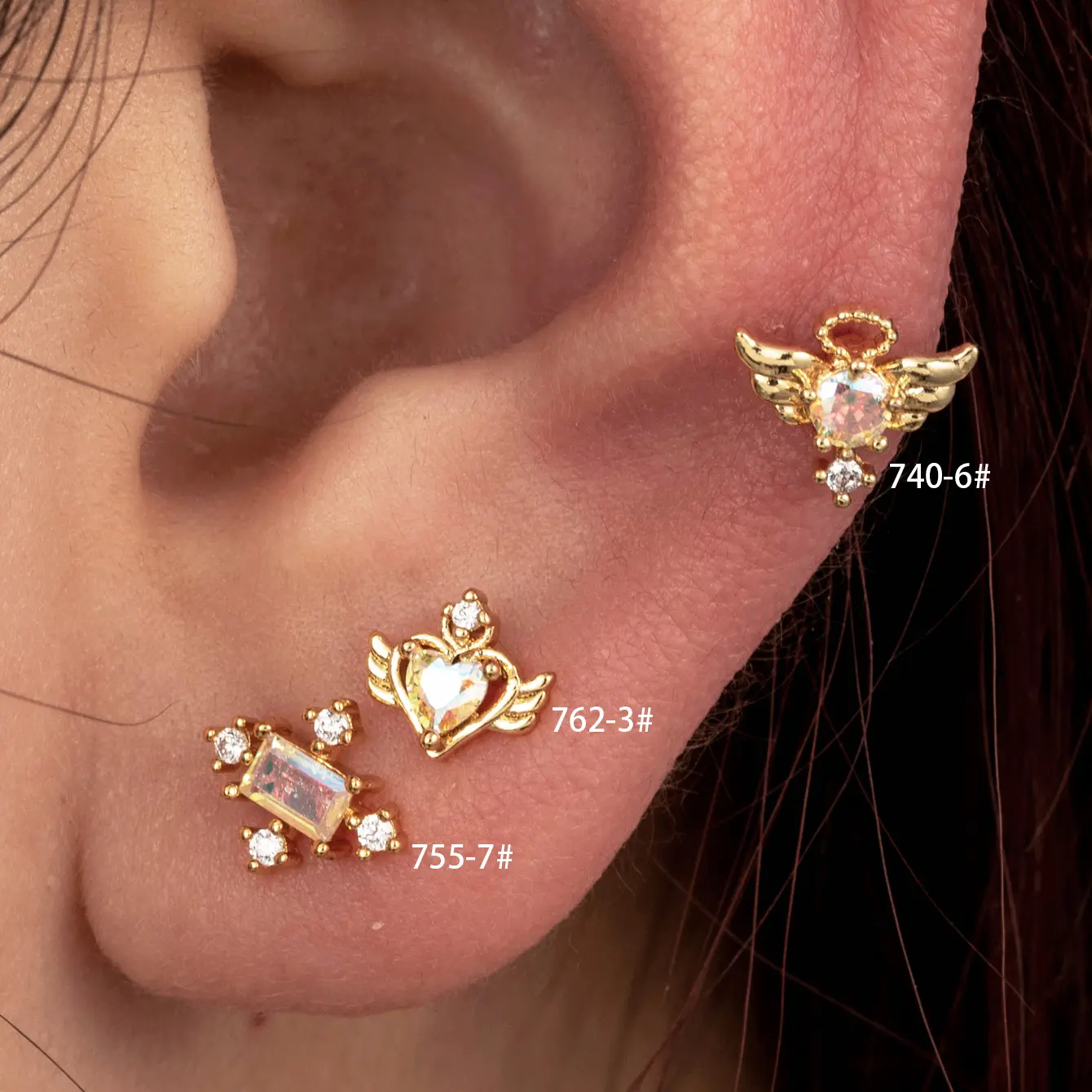 1 Piece Simple Series Titanium Steel Gold Color Material Zircon Women's Stud Earrings Picture2