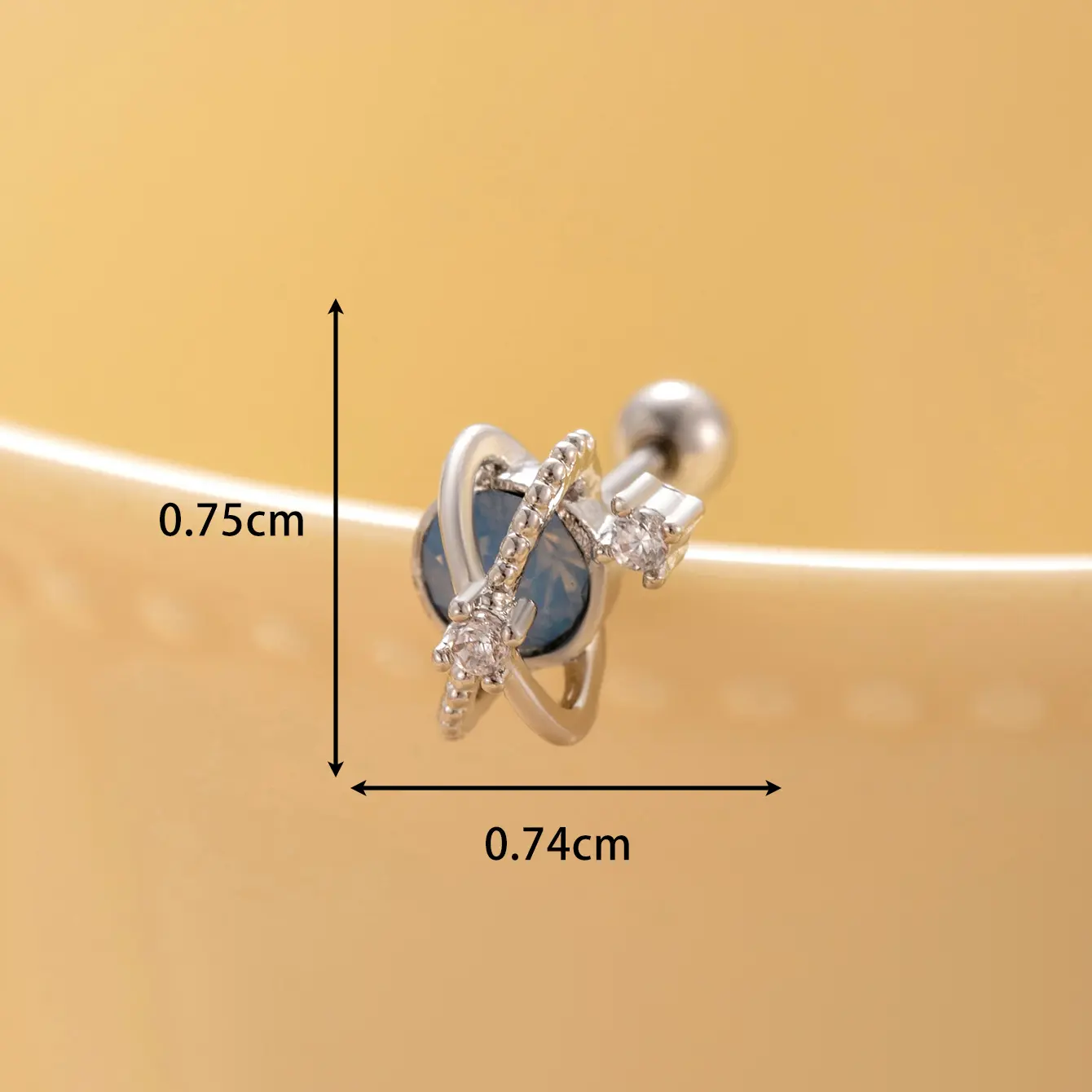 1 Piece Simple Series Classic Geometric Titanium Steel Silver Color Material Zircon Women's Stud Earrings