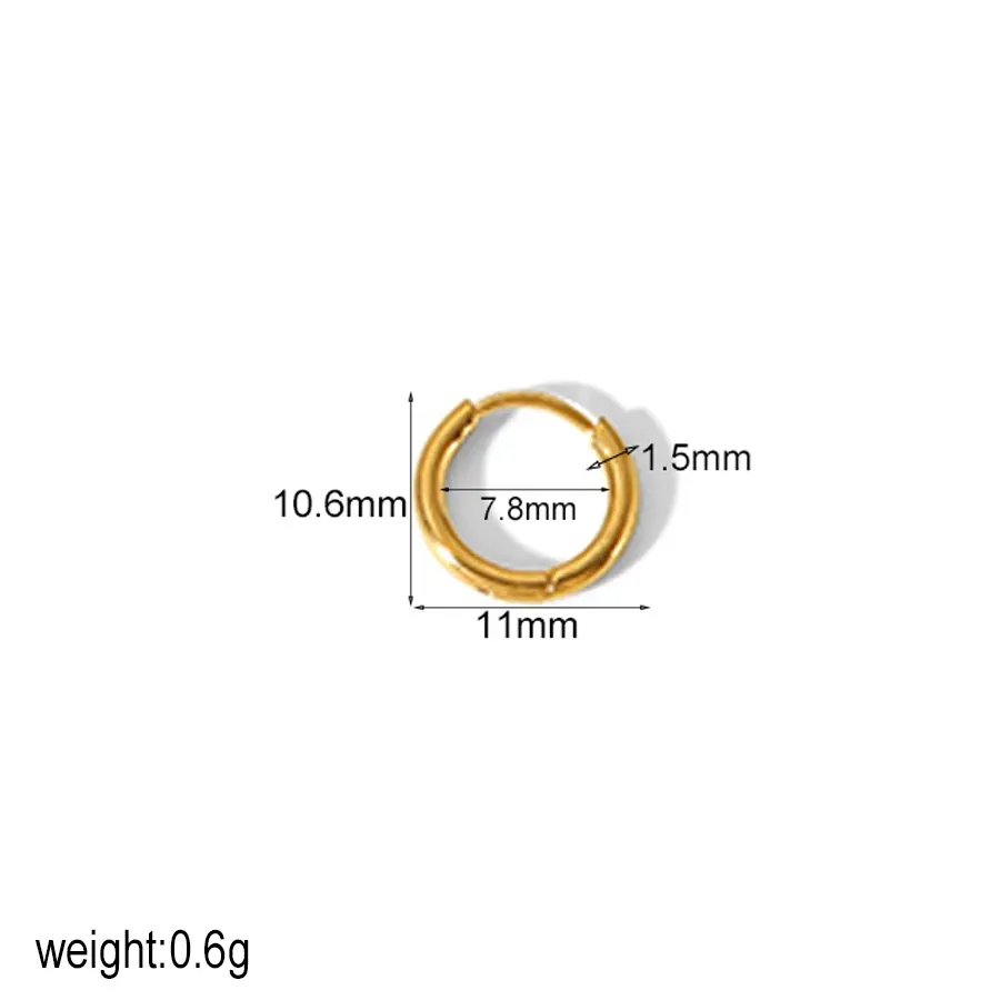 1 Pair Minimalist Style Geometric Stainless Steel  Gold Color Women's Hoop Earrings h5 