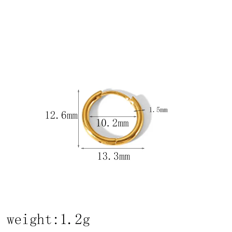 1 Paar geometrische Creolen aus Edelstahl im minimalistischen Stil mit 18 Karat Goldbeschichtung für Damen h5 