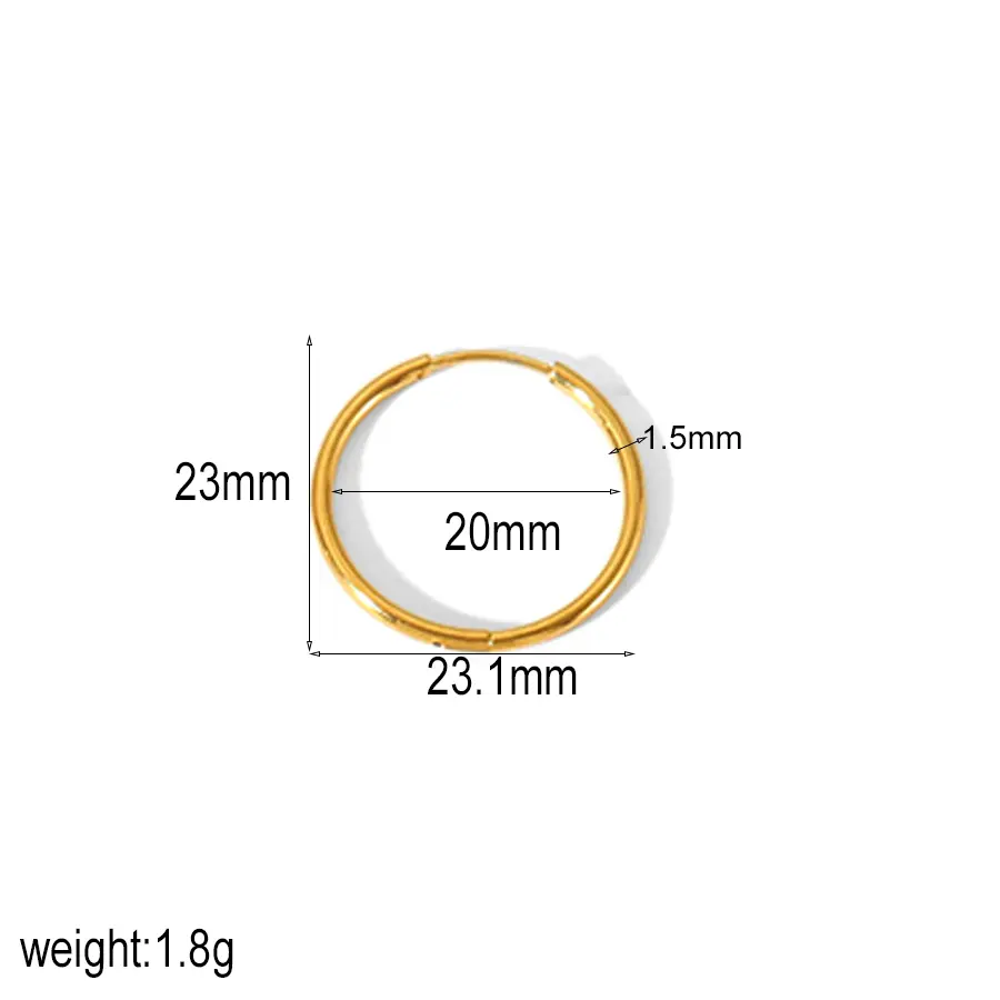 1 Pair Minimalist Style Geometric Stainless Steel  Gold Color Women's Hoop Earrings 2