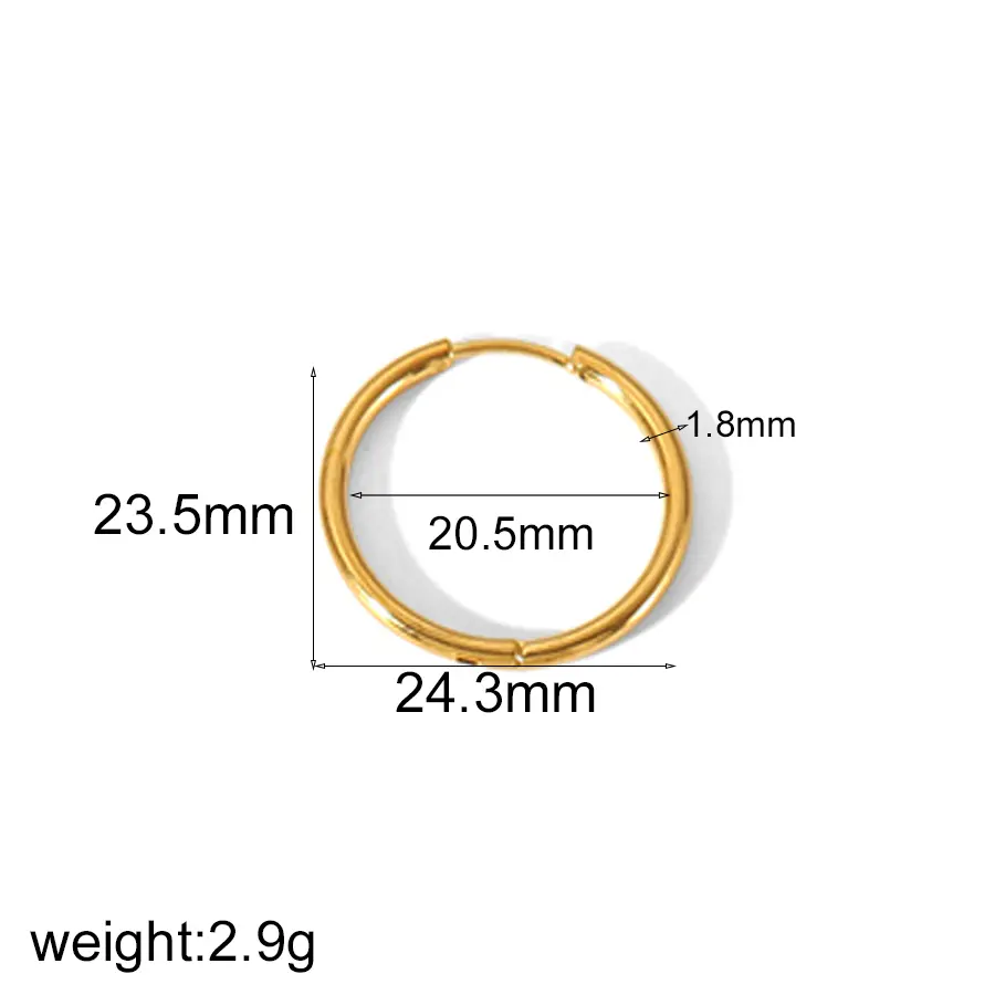 1 Pair Minimalist Style Geometric Stainless Steel  Gold Color Women's Hoop Earrings h5 