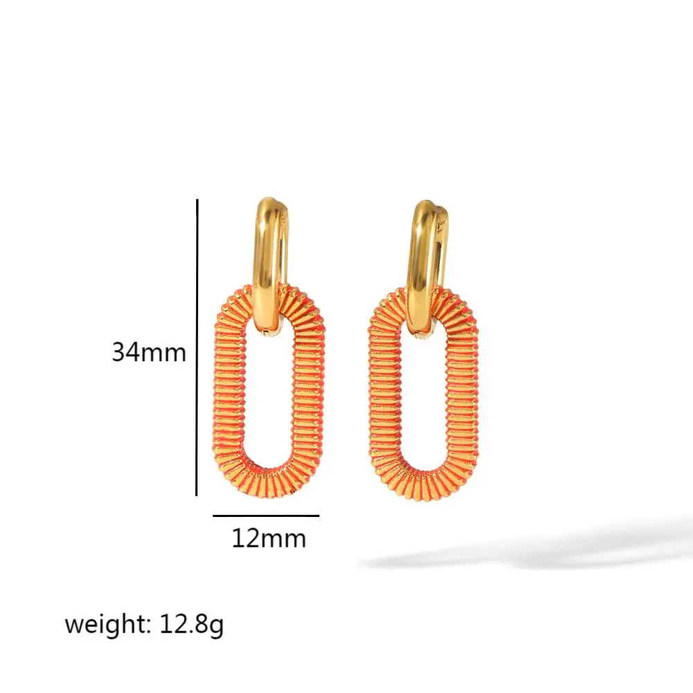 1 Pair Simple Daily Style Thread Rectangular Shape Stainless Steel  Gold Color Women's Dangle Earrings h5 