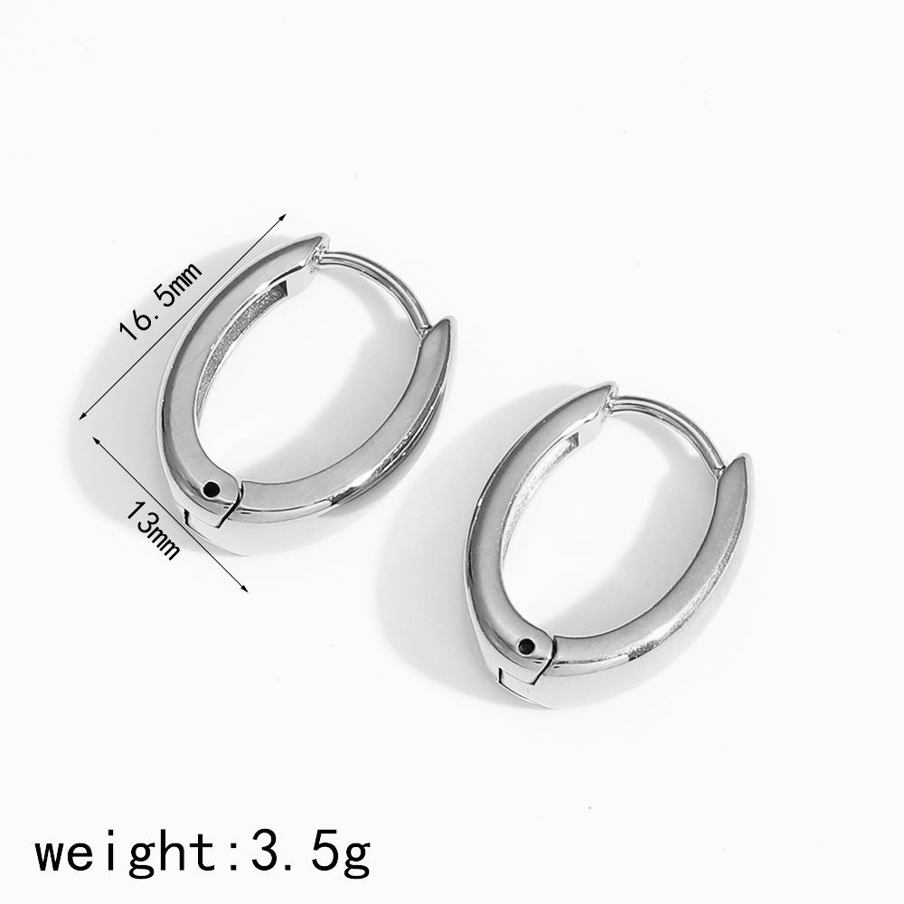 1 Pair Simple Series Casual Geometric Stainless Steel  Gold Color Women's Hoop Earrings h5 