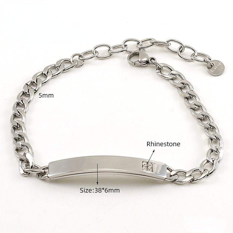 1 Piece Stylish Silver Color Modern All-match Stainless Steel Silver Color Men's Bracelet h5 