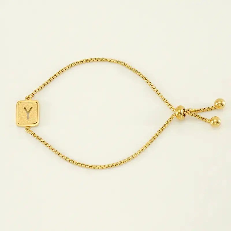 1 Piece Minimalist Series Daily Letter Y Stainless Steel Gold Color Women's Chain Bracelets h5 