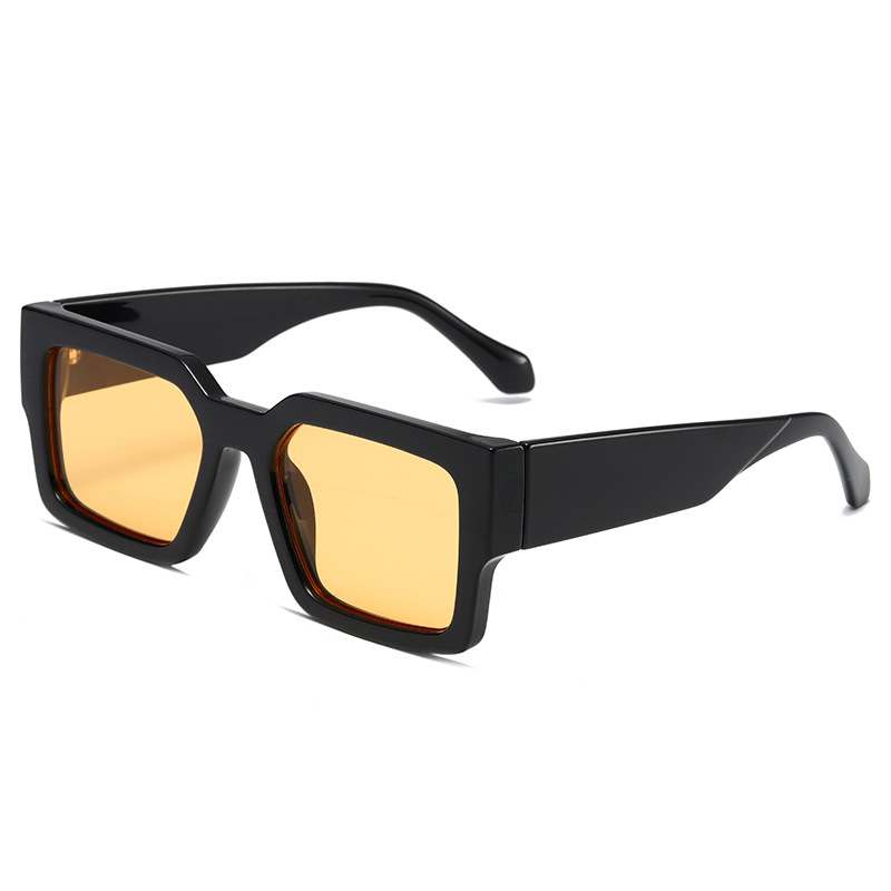 1 Pair Simple Series Daily Geometric Hawksbill Color Resin Rectangular Women's Sunglasses h5 