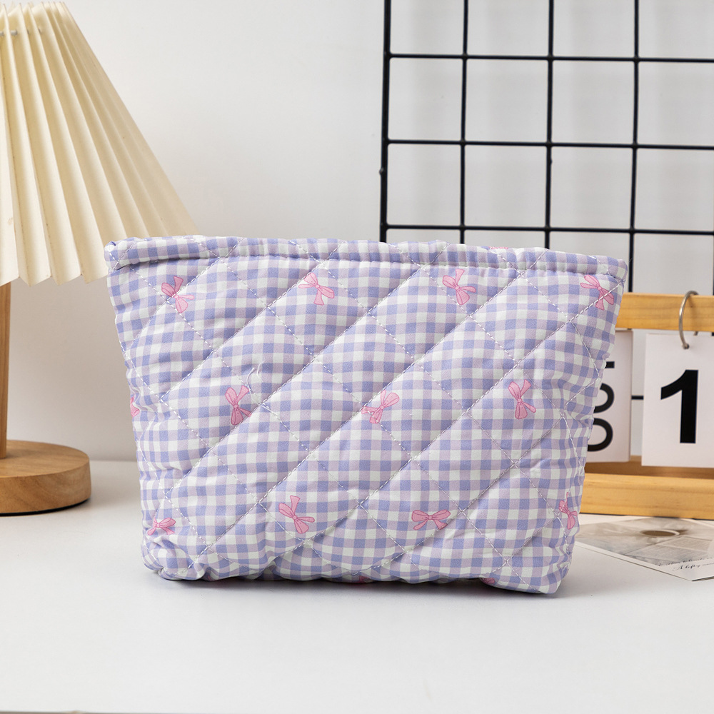 1 Piece Romantic Series Bowknot Portable Large Capacity With Random Printing Design Women's Cosmetic Bags h5 