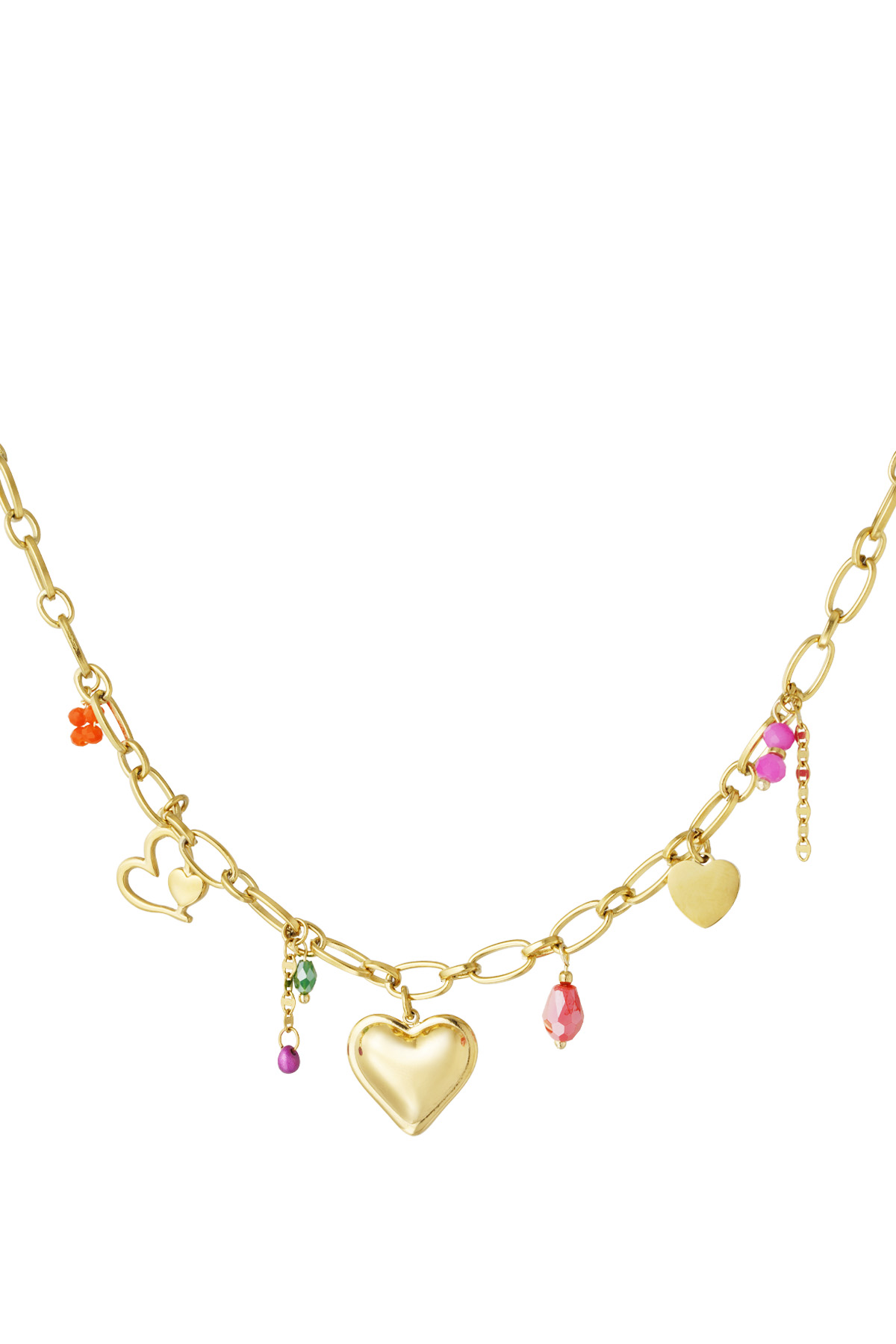 Colorful Love charm necklace - Gold h5 