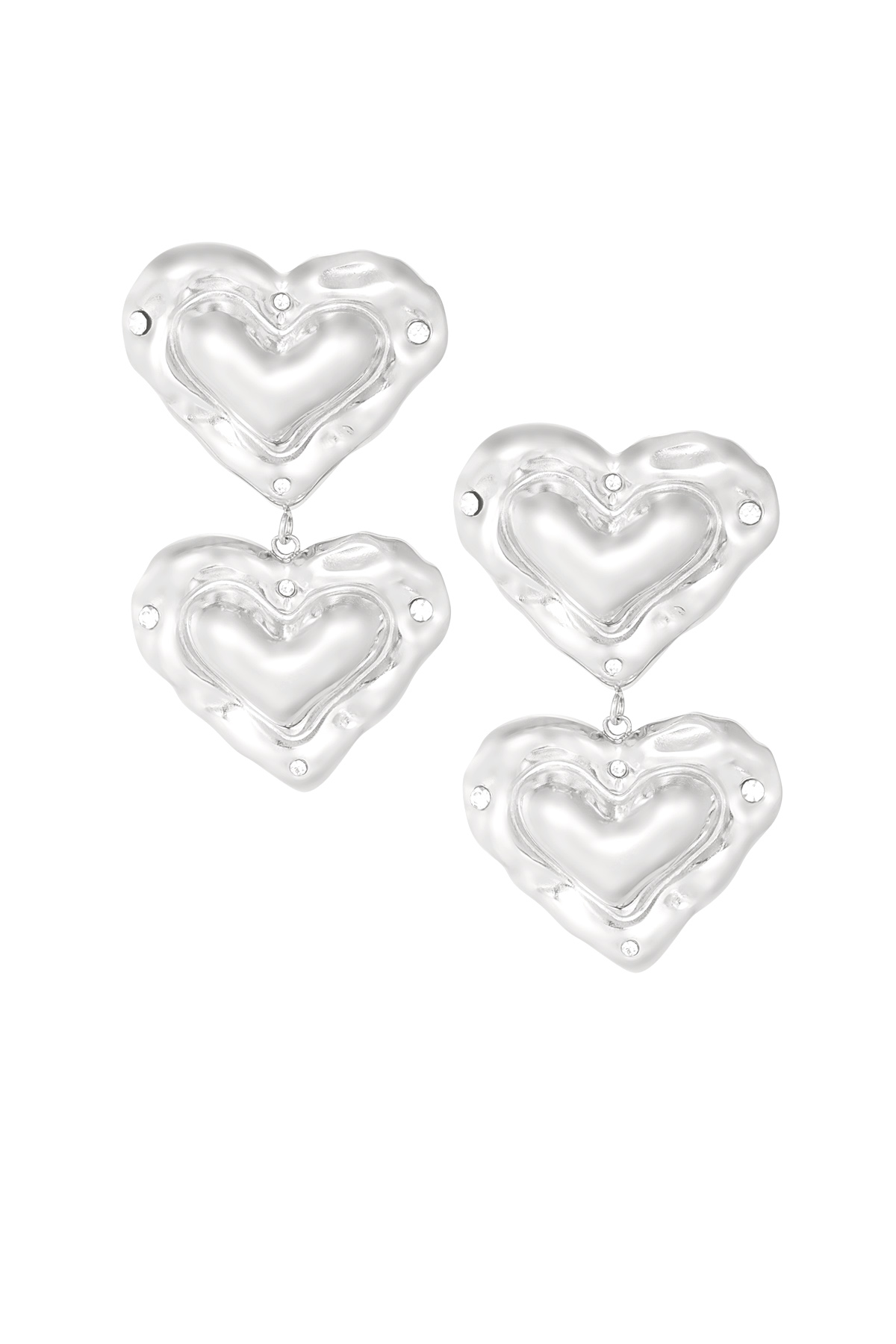 Boucles d'oreilles coeurs pétillants - argent h5 