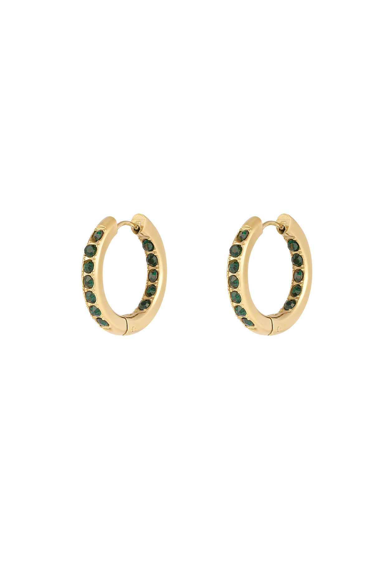 Delicate gem earrings - green & gold h5 