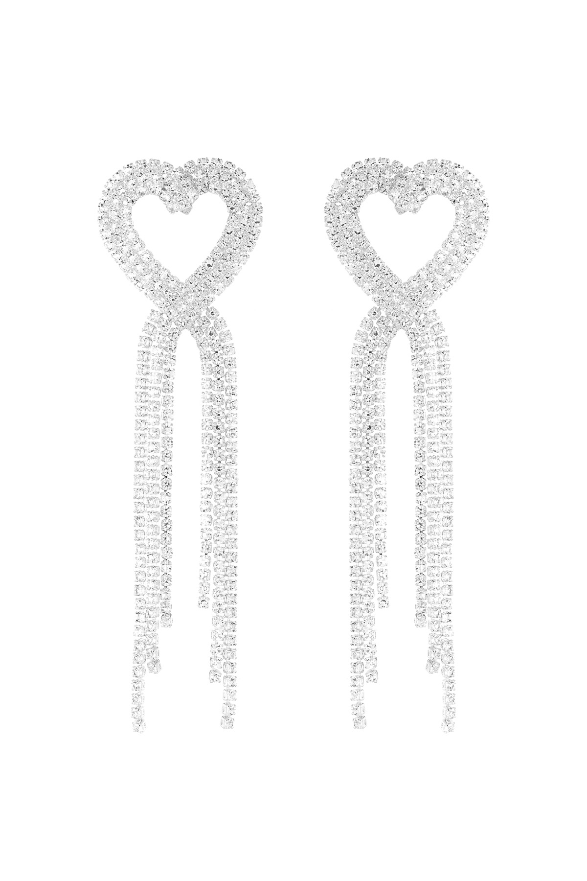 Boucles d'oreilles coeur lumineux - argent h5 