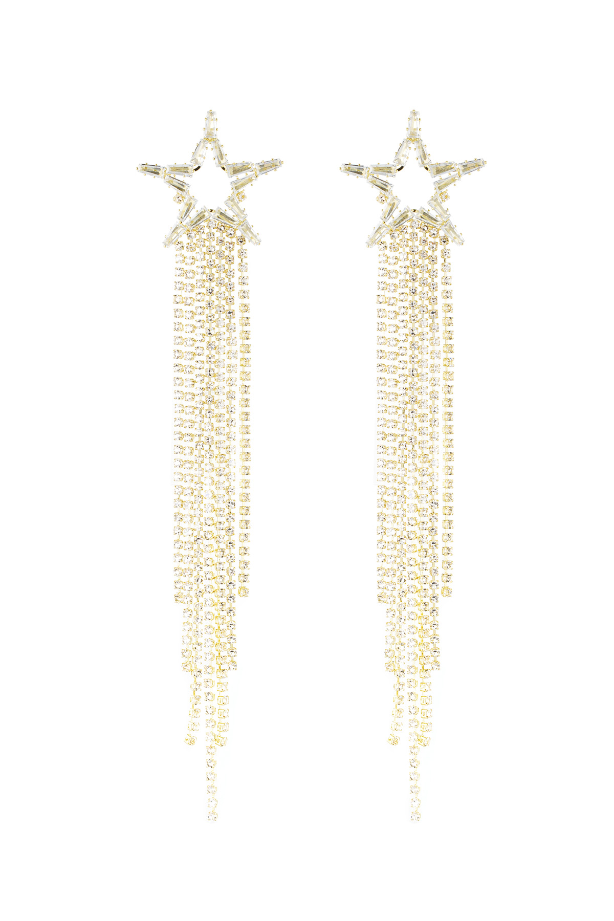 Festive star earrings - gold h5 