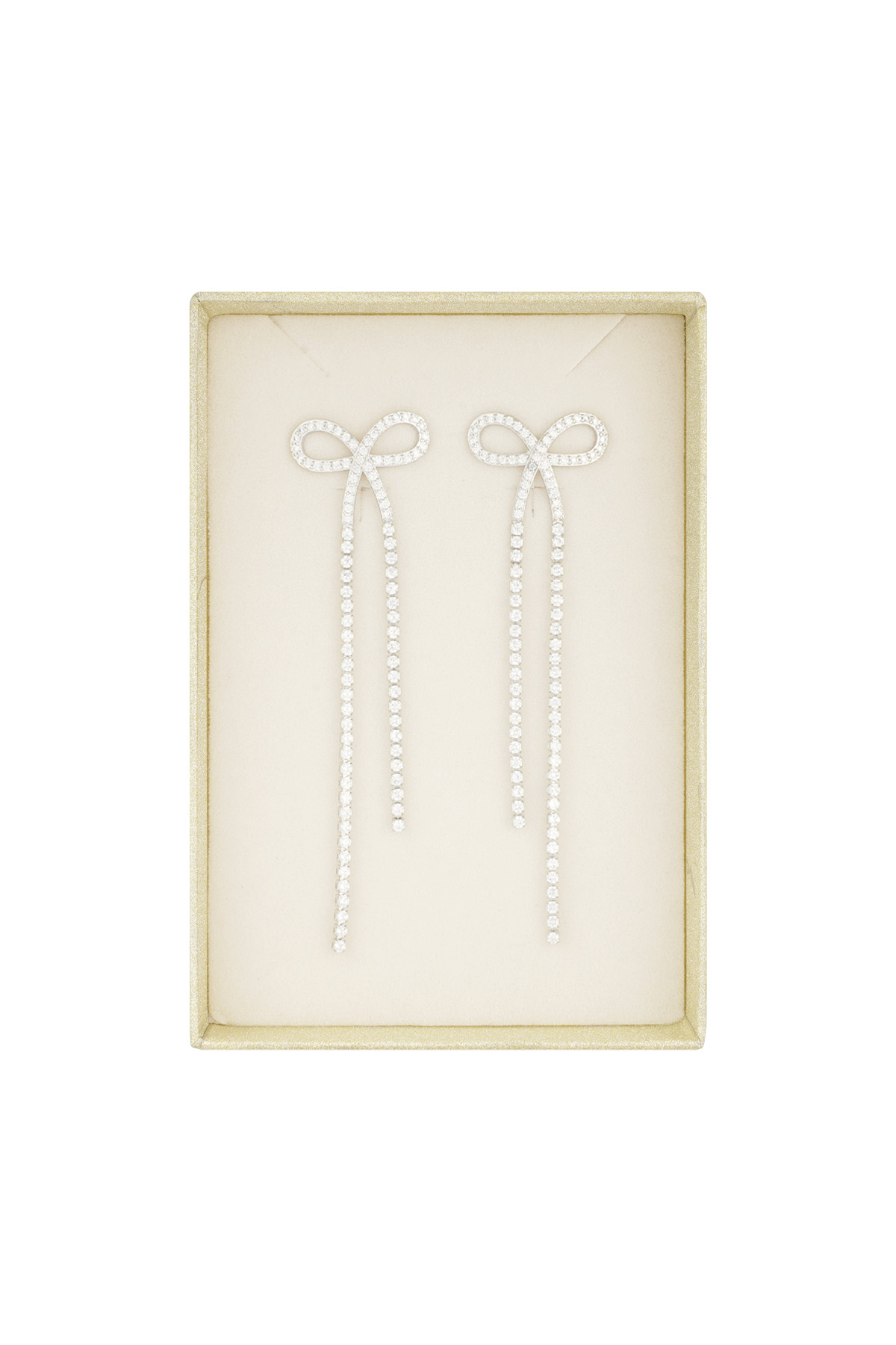 Dazzling ribbon earrings - silver h5 