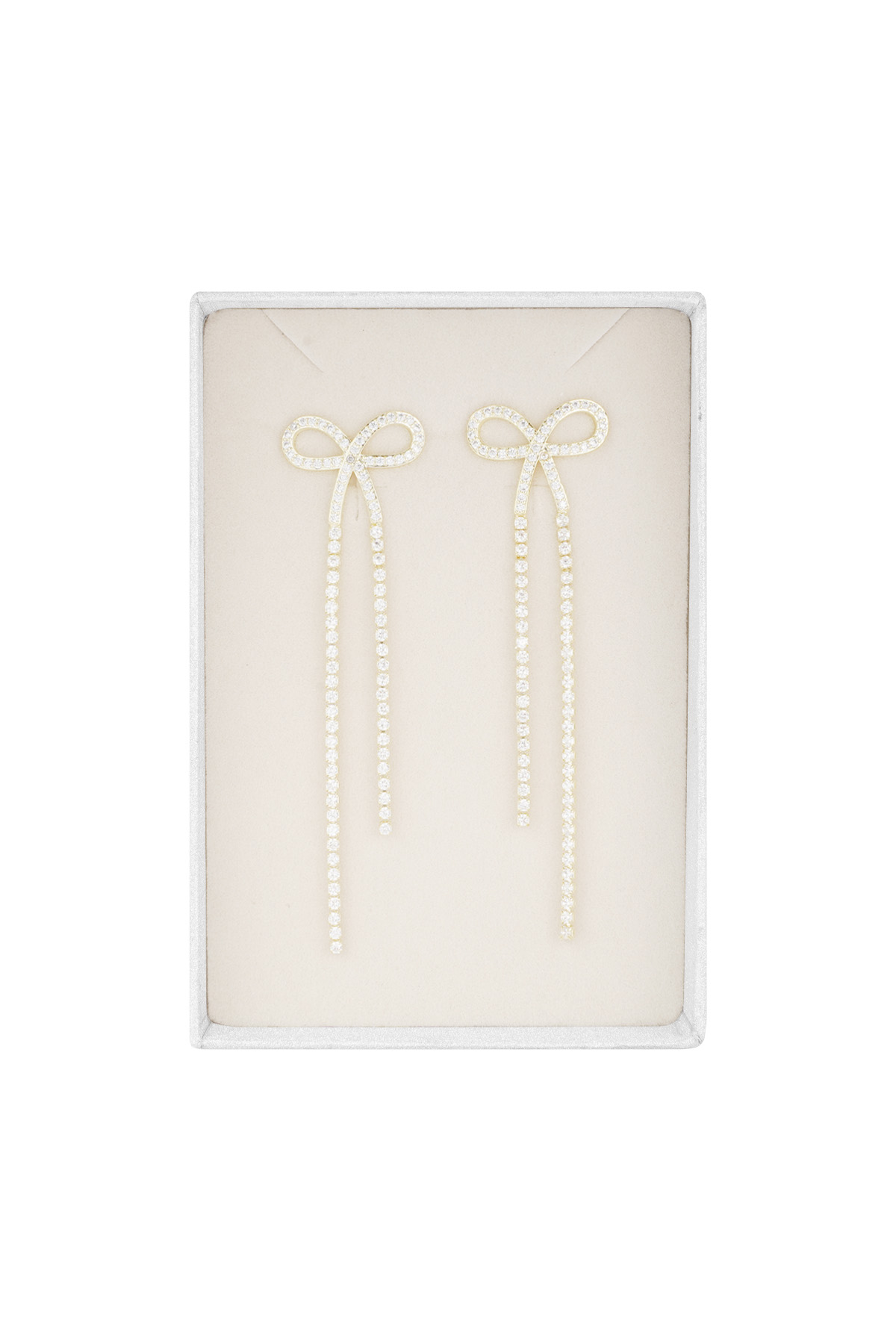 Dazzling ribbon earrings - gold h5 