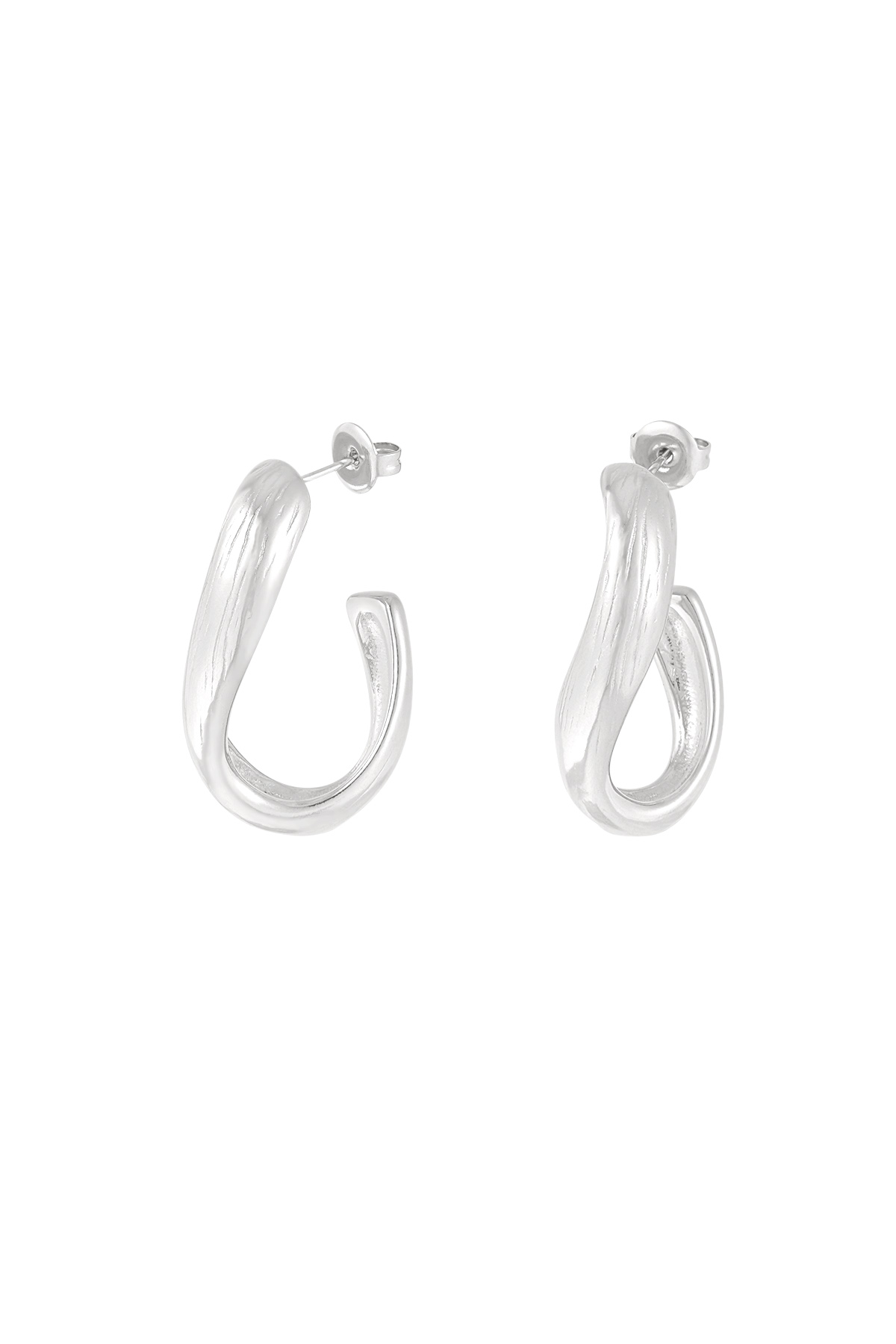 Twisted elegance earrings - silver h5 