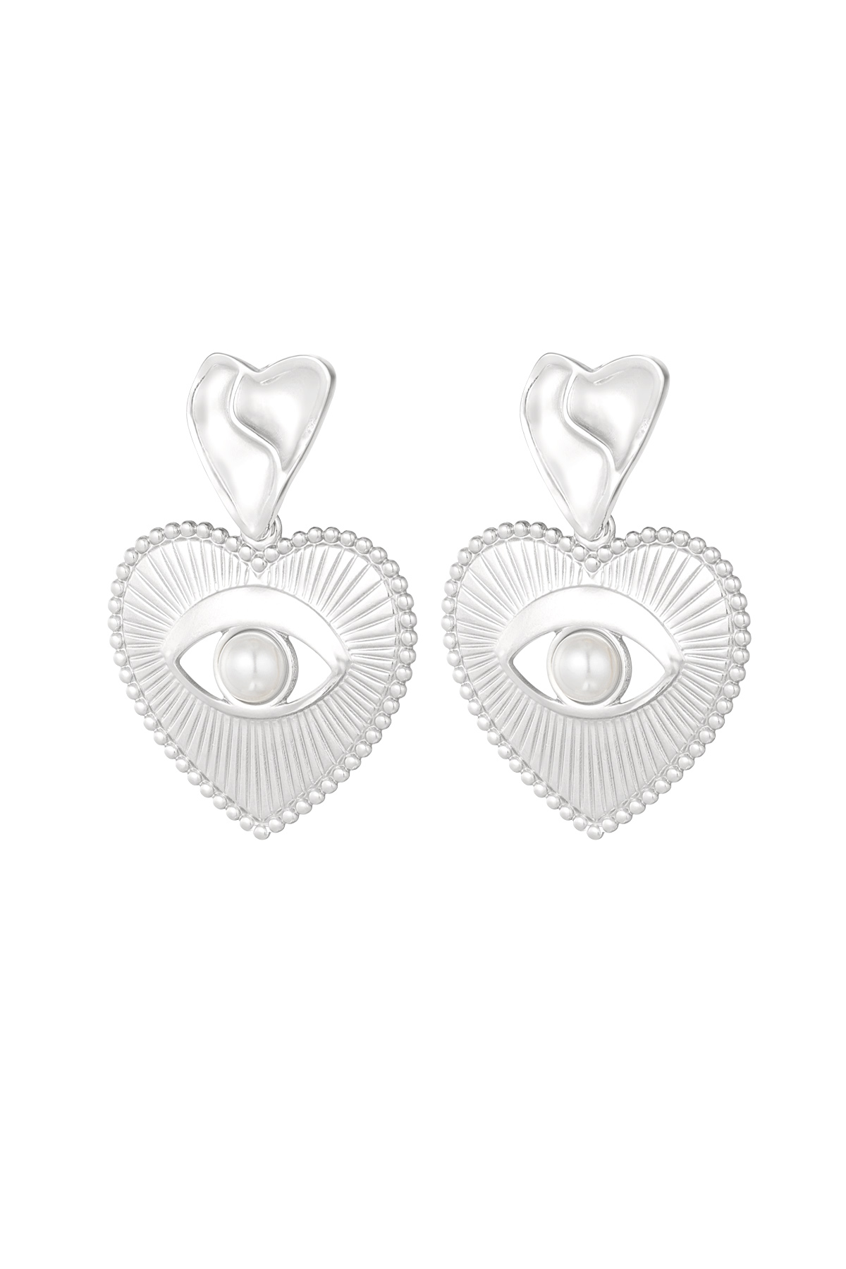 Pendientes de ojo de adoración - plata 