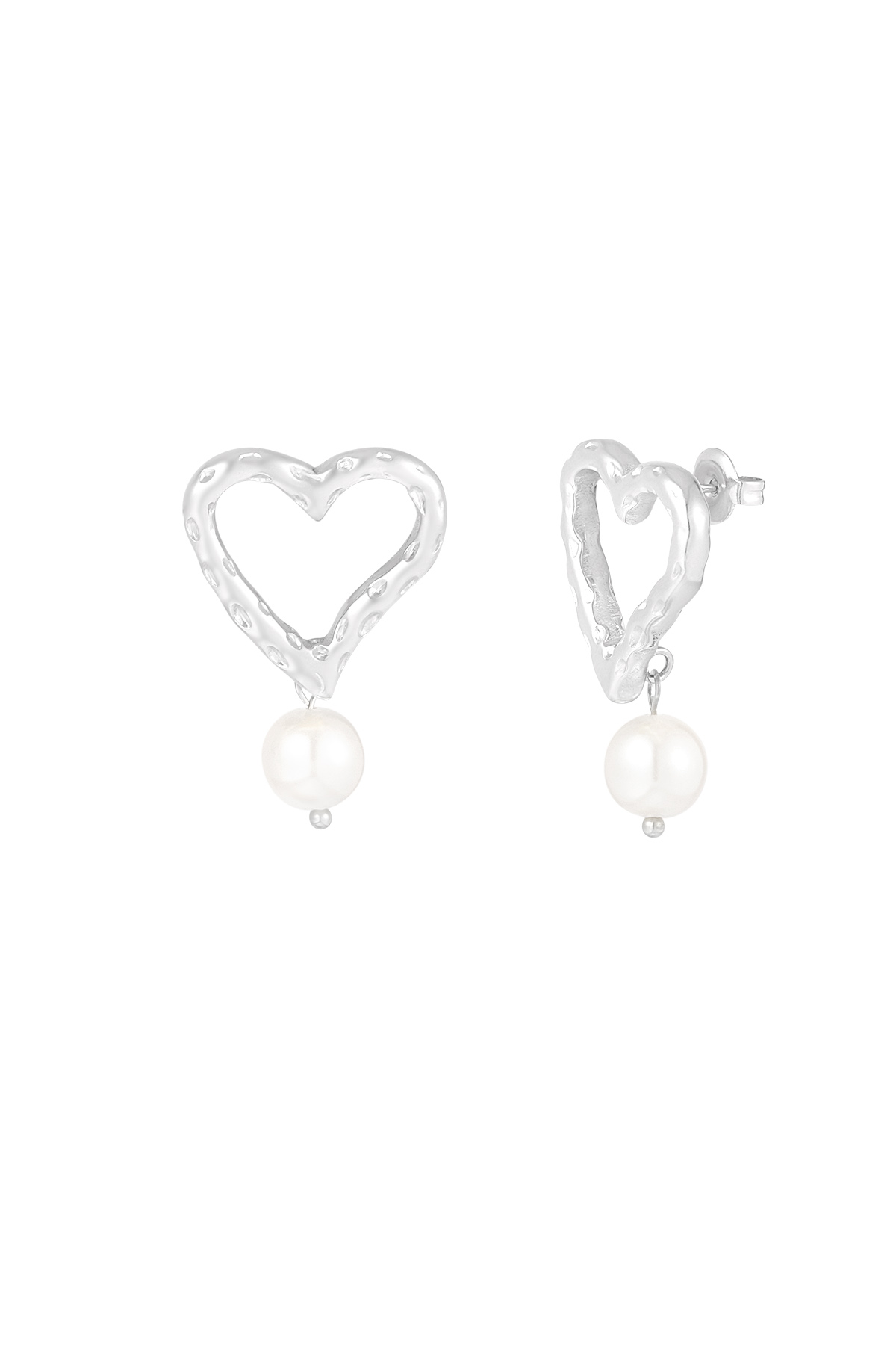 Sweetheart Pearls earrings - silver 