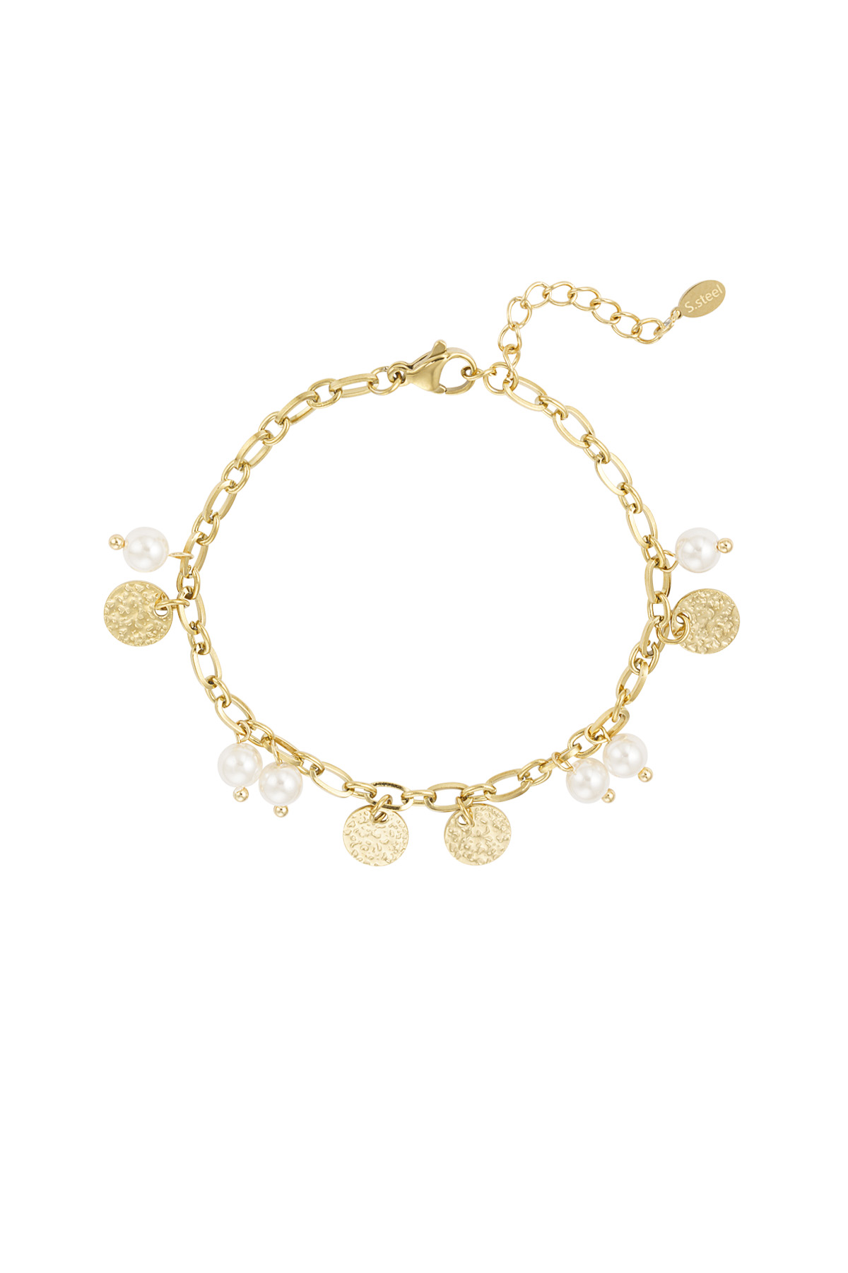 Pulsera de perlas de la suerte - oro h5 