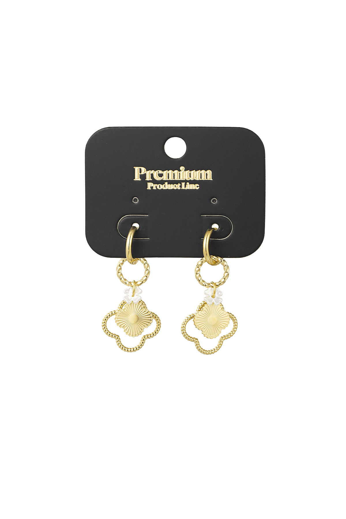 Pendientes clover dreams - oro h5 Imagen3