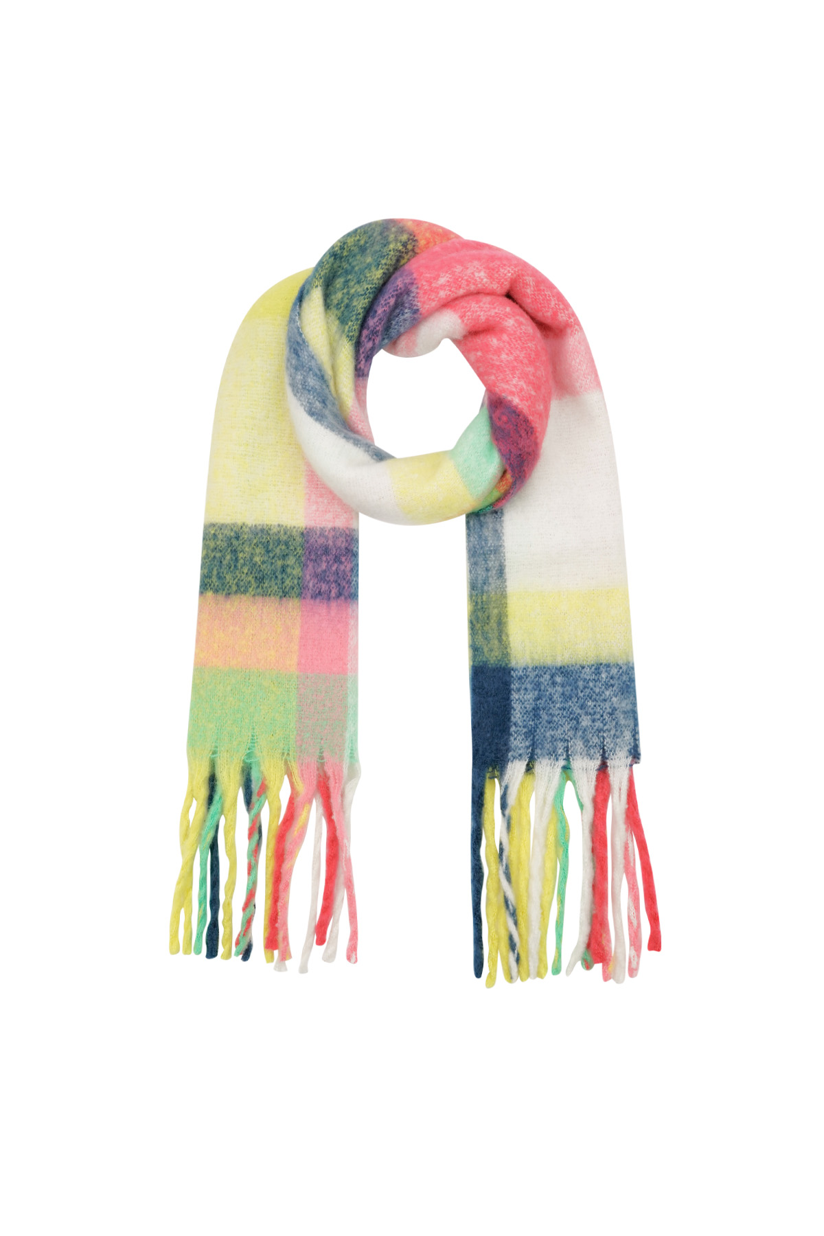 Color block scarf - pink multi h5 