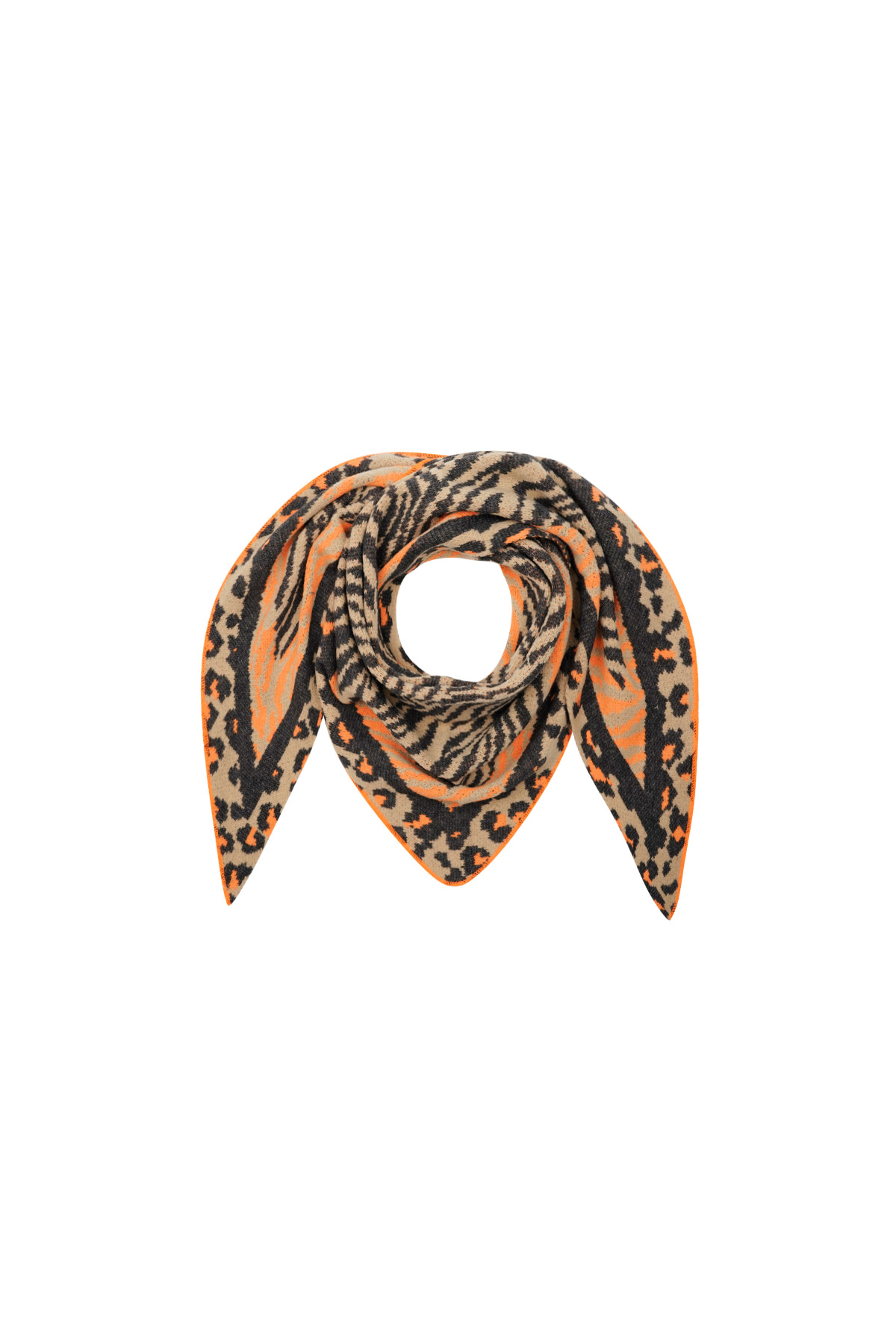 Leopard Print Scarf - Orange & Brown h5 