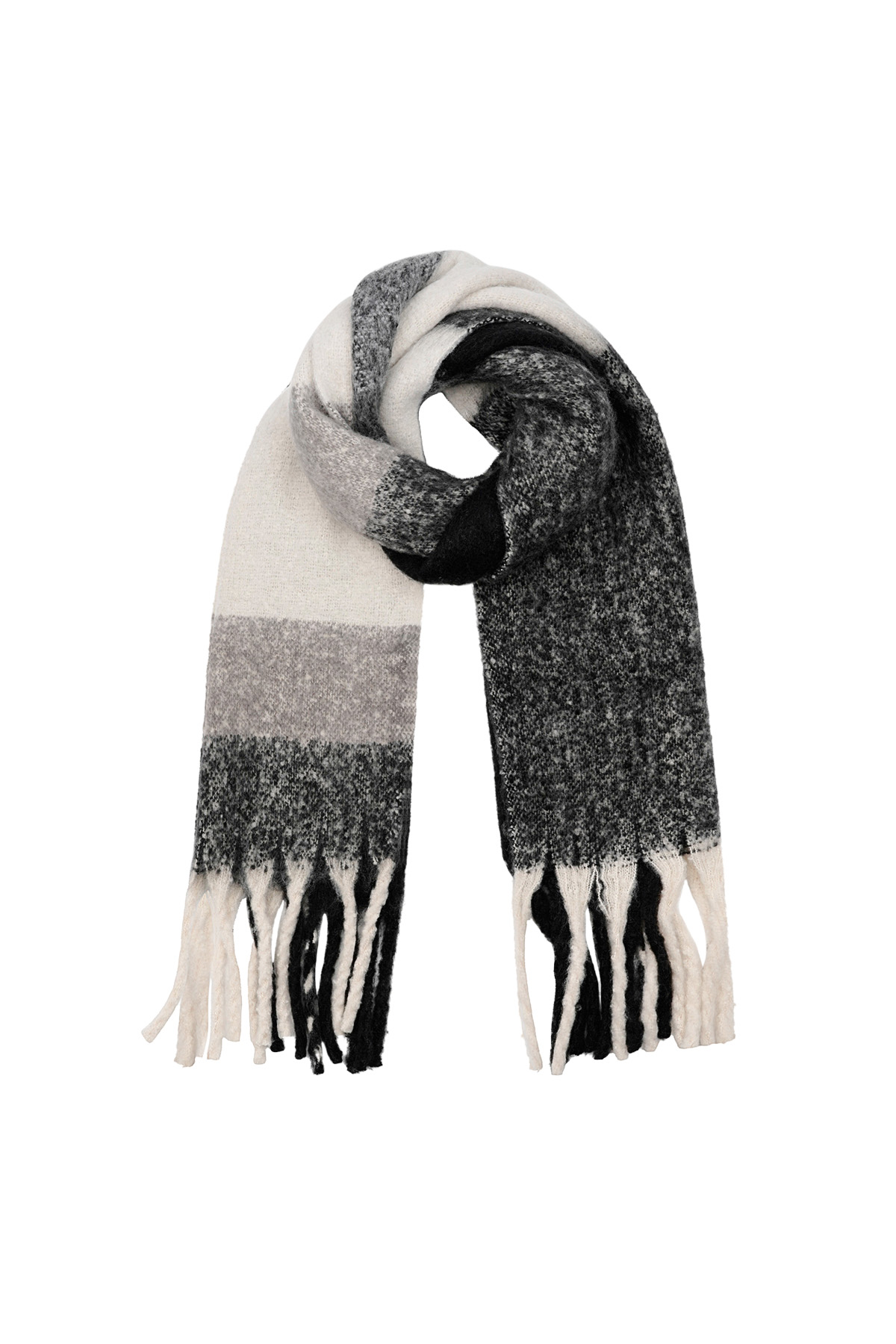 Cozy comfort scarf - black & grey h5 