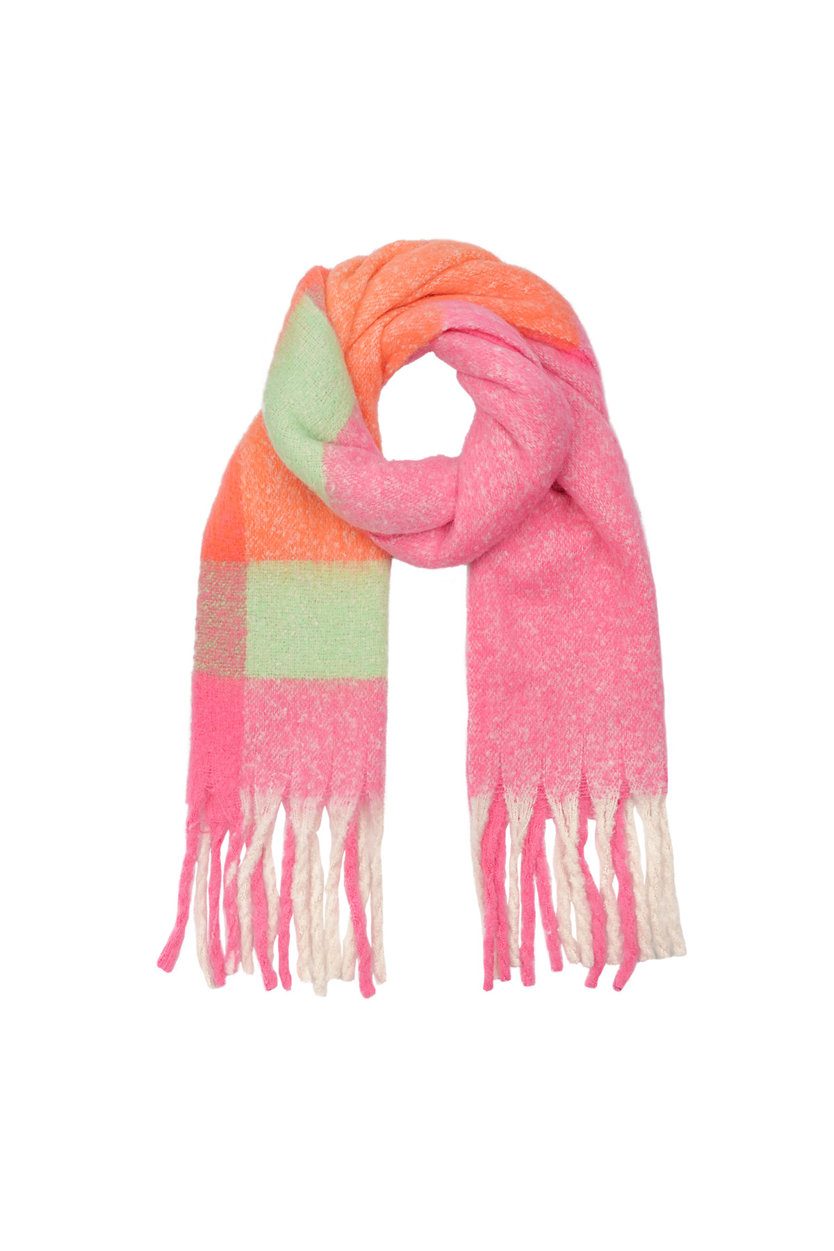 Cozy comfort sjaal - oranje en roze h5 