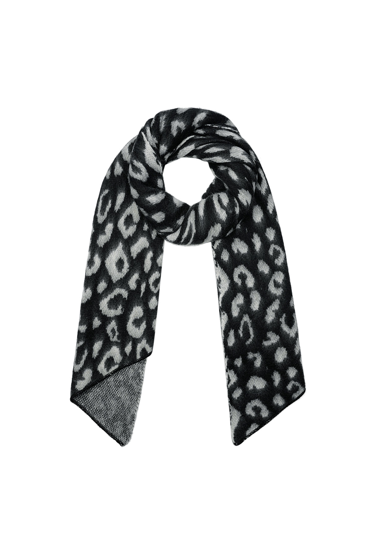 Wild elegance scarf - black & white 2