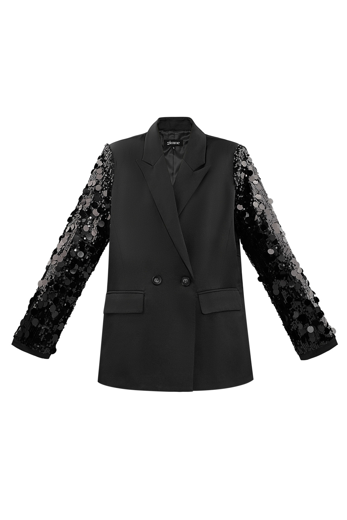 Sequin statement blazer - black h5 