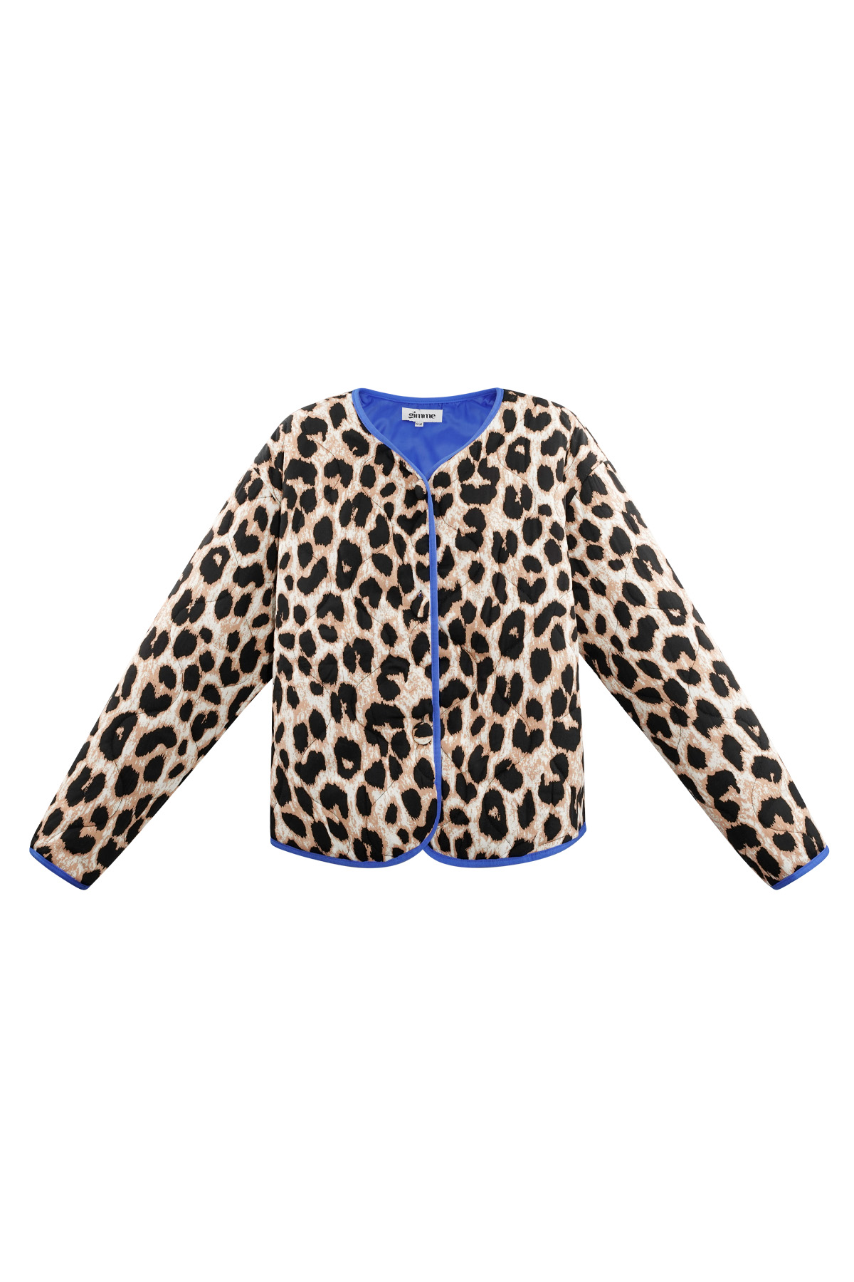 Jacket with leopard print - brown & blue 2