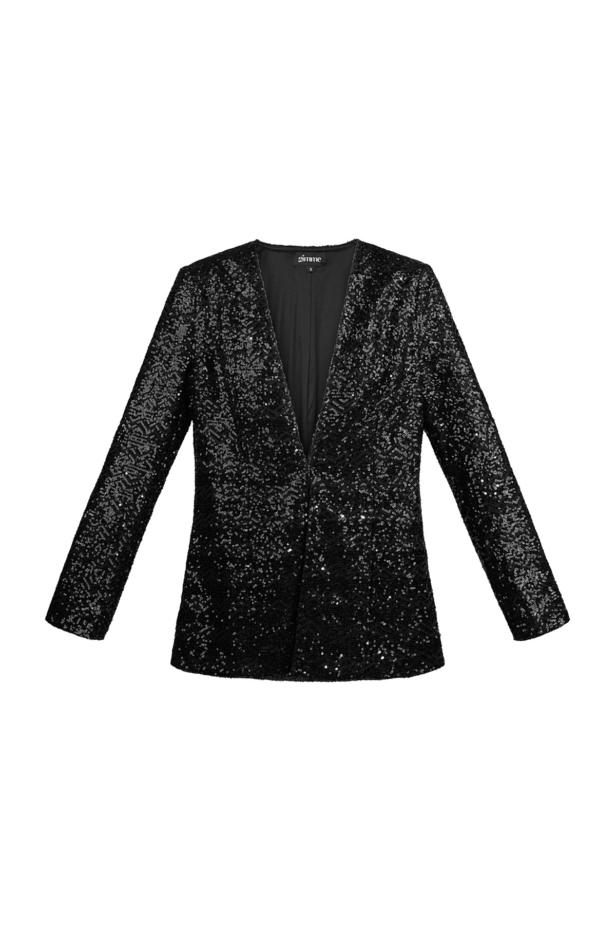 Glitter blazer - zwart h5 