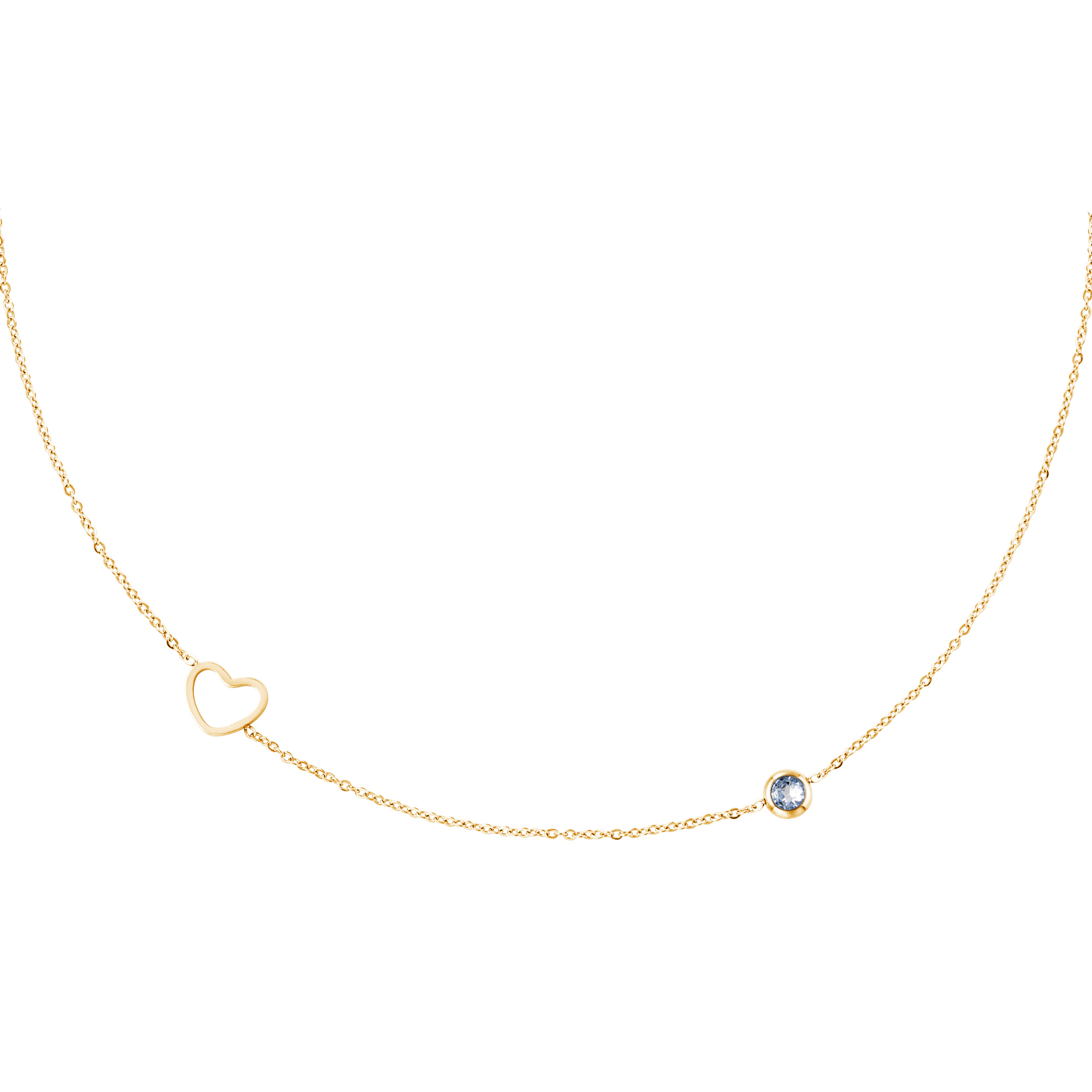 Birthstone necklace January Gold color h5 