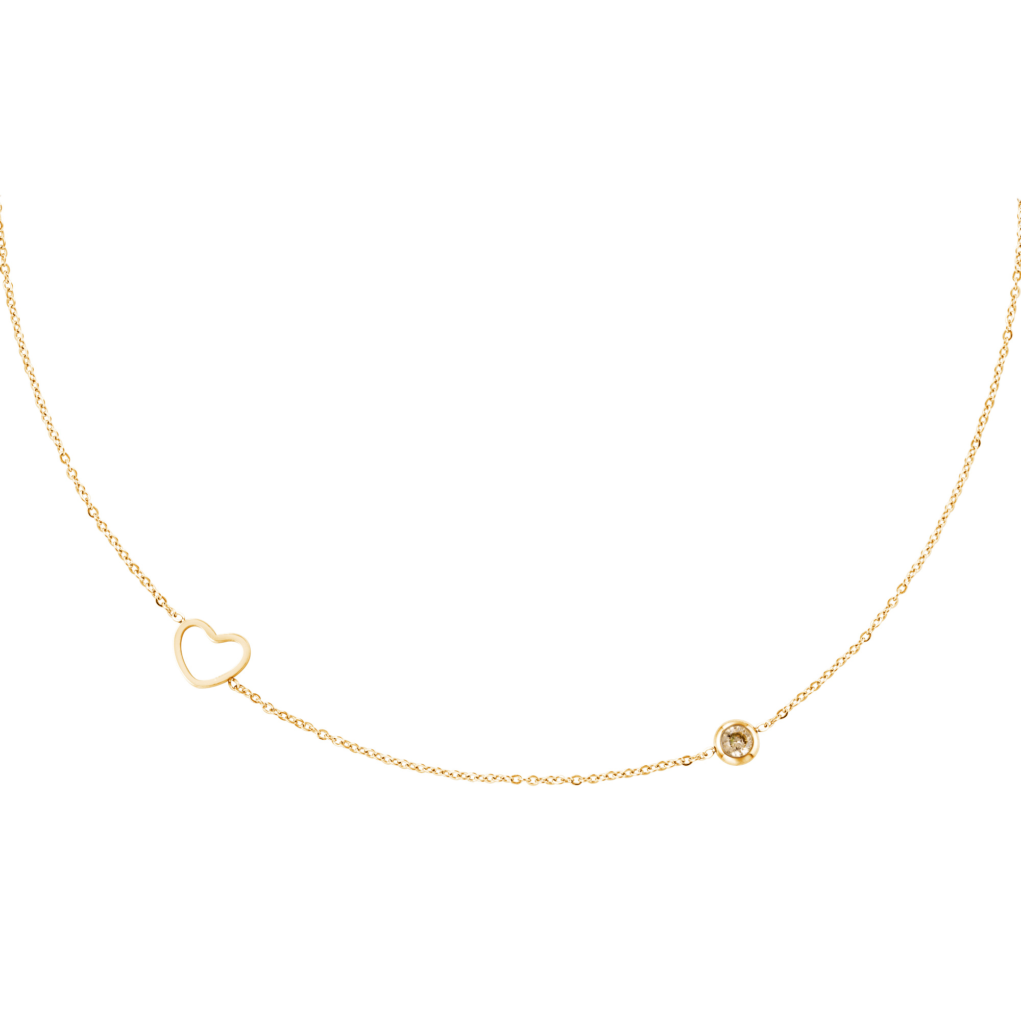 Birthstone necklace January gold h5 