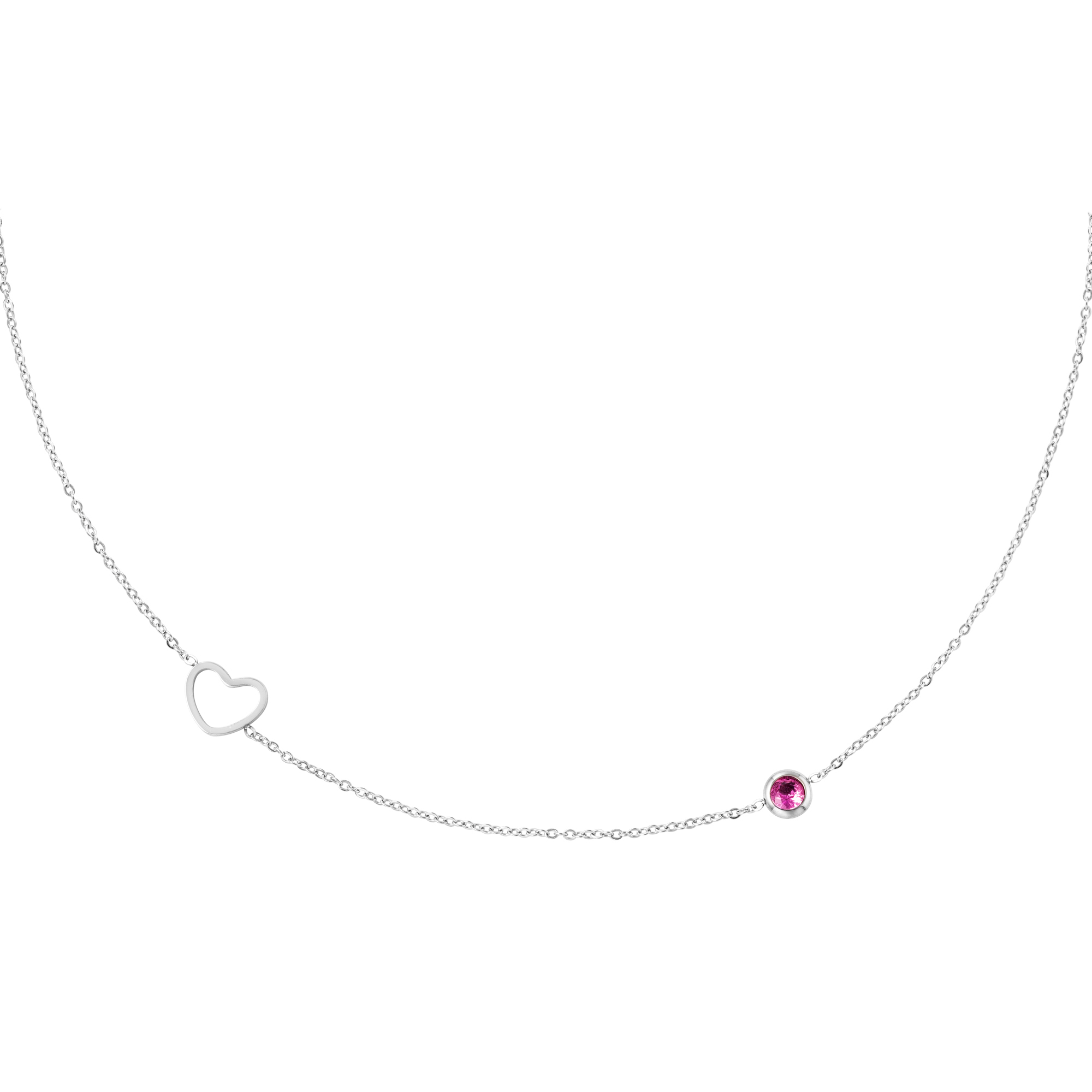 Birthstone necklace January silver h5 