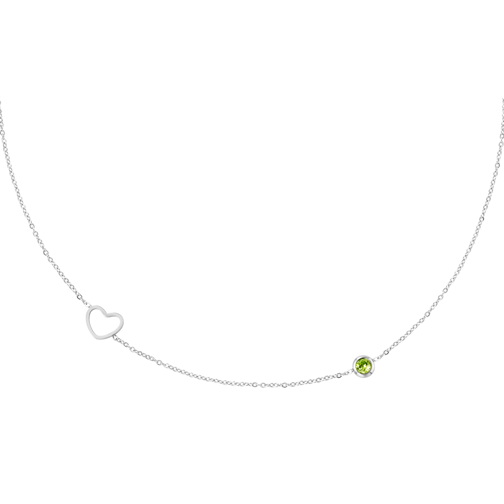 Birthstone necklace January Silver color h5 