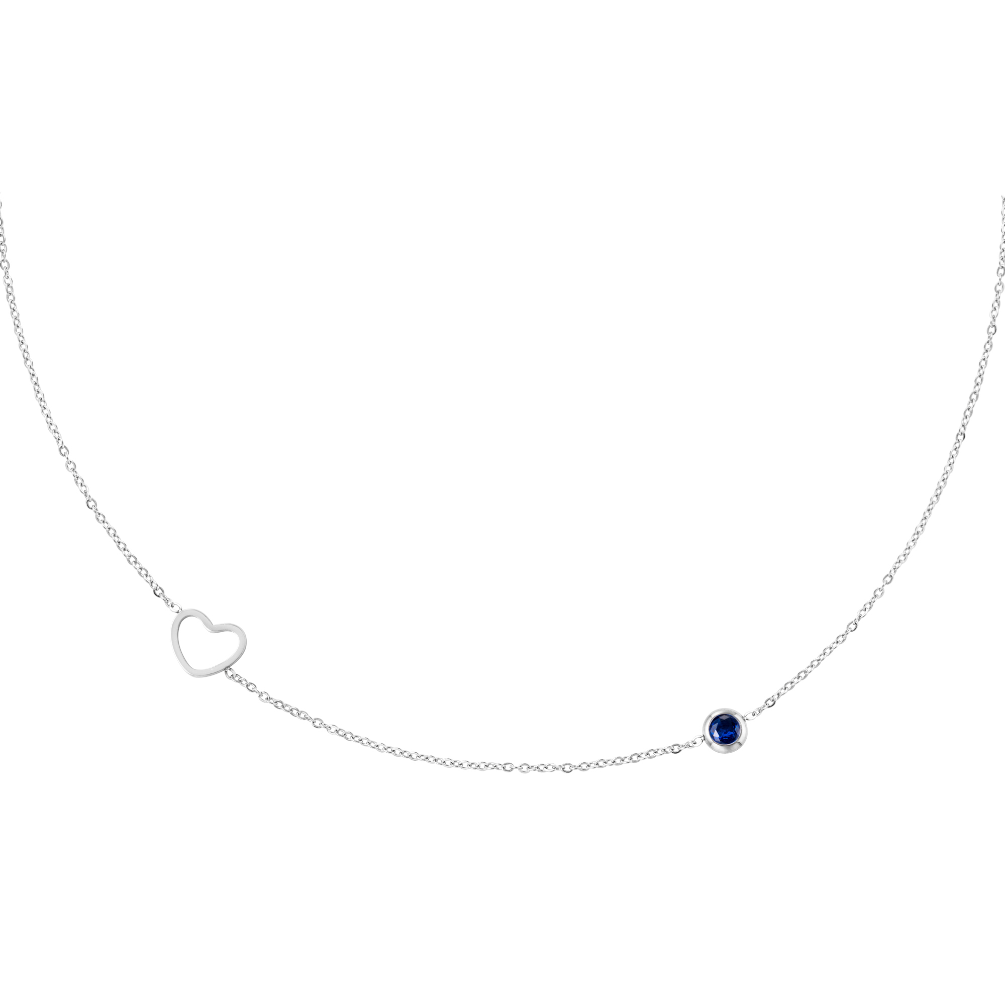 Blue / Birthstone necklace January silver Picture9