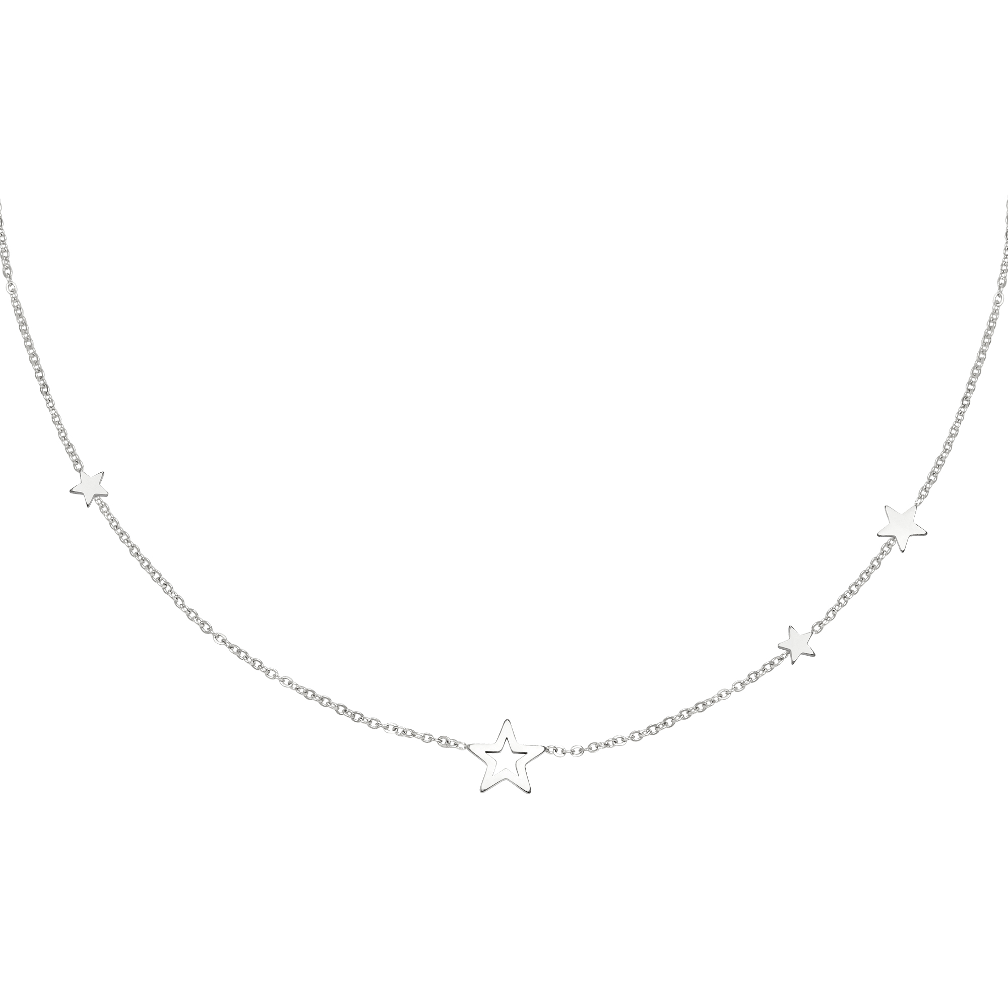 Stainless steel necklace stars h5 