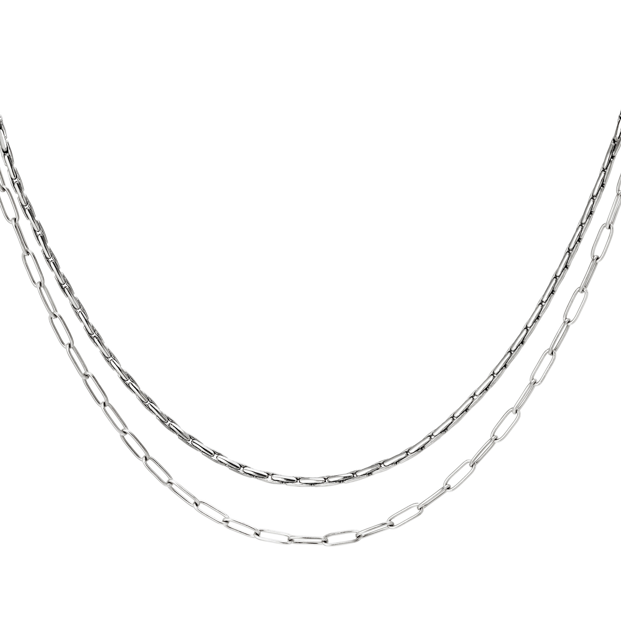 Double stainless steel necklace h5 