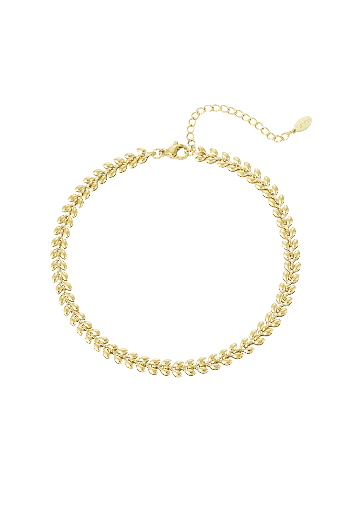 Anklet leafs Gold Stainless Steel h5 