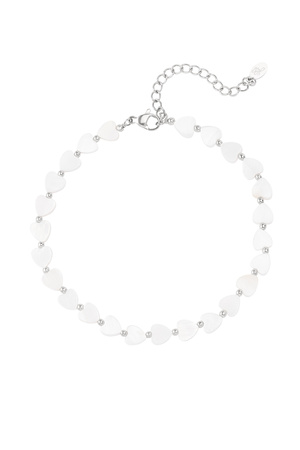 Anklet hearts shell - silver h5 