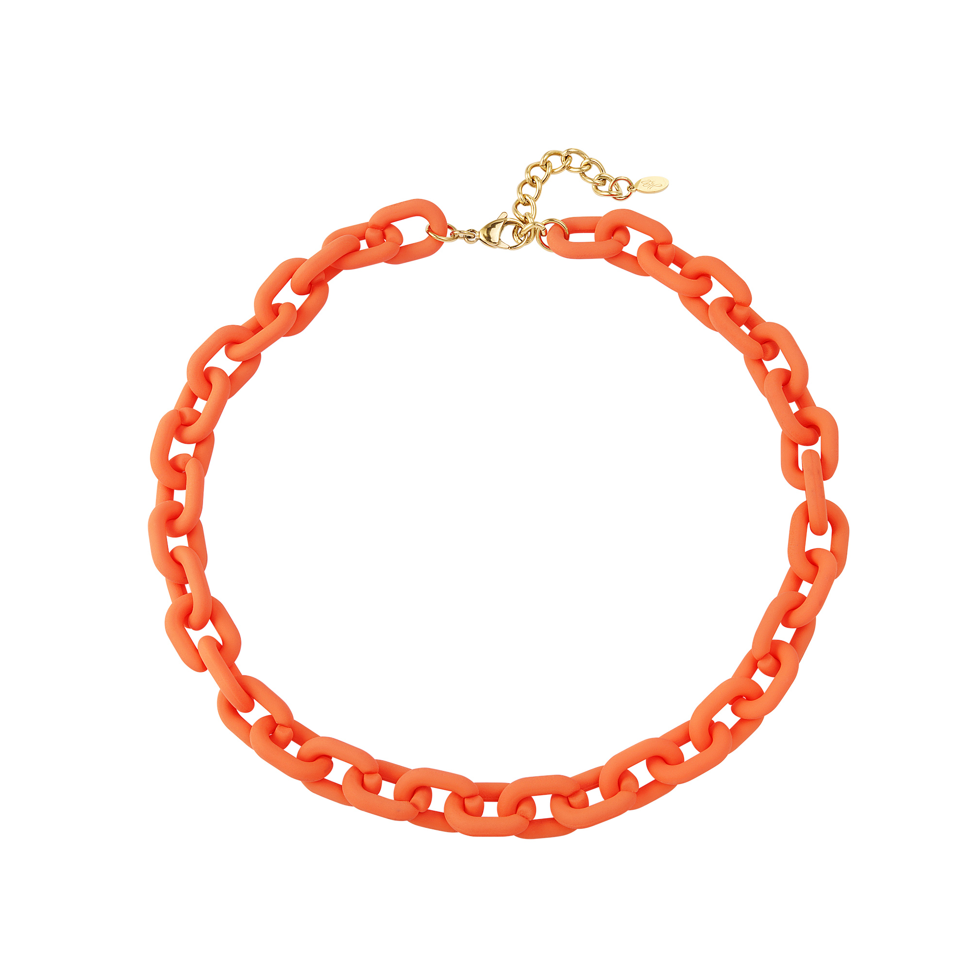 Acrylic chained necklace colorful Orange h5 