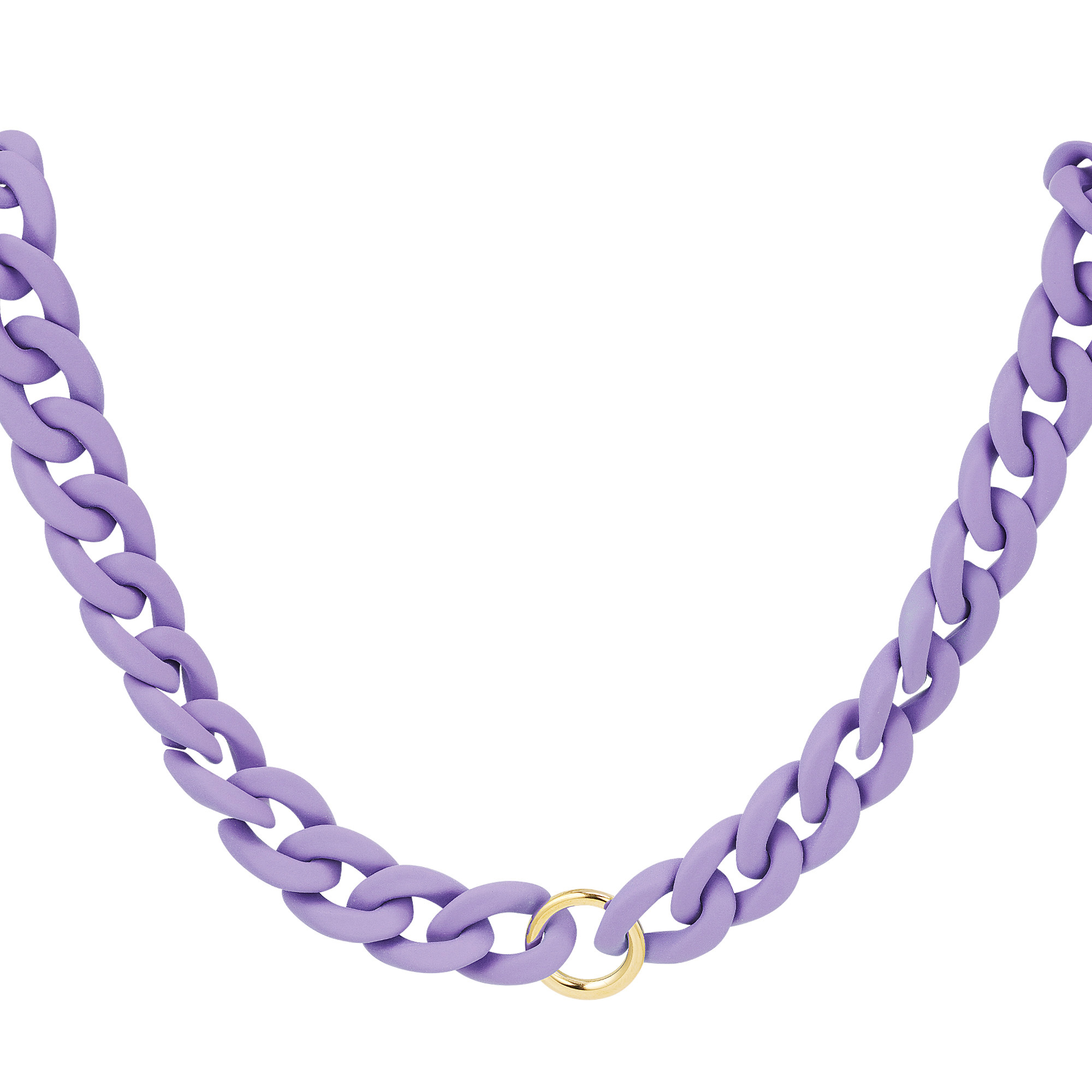 Chunky chain necklace Purple Acrylic h5 