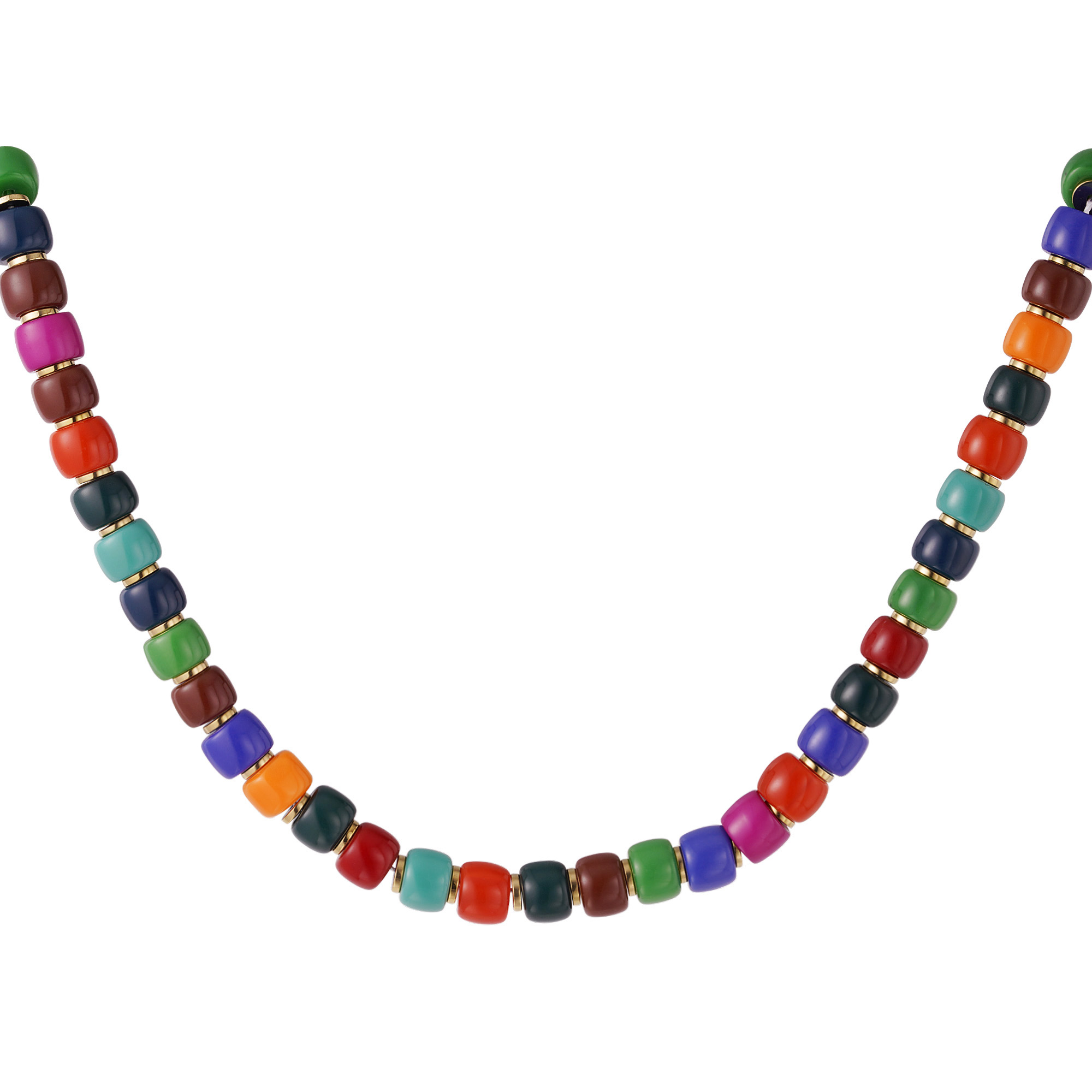 Necklace colorful with golden details Multi Stainless Steel h5 